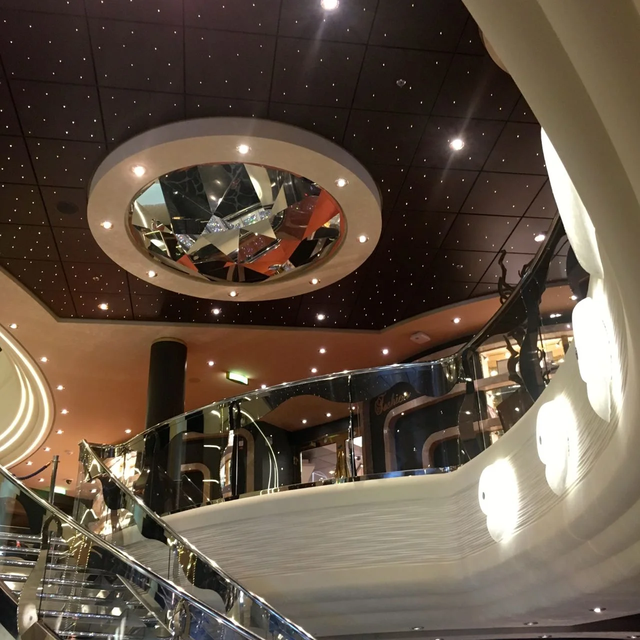 LOOKING UP ON THE DIAMANTÉ DECK