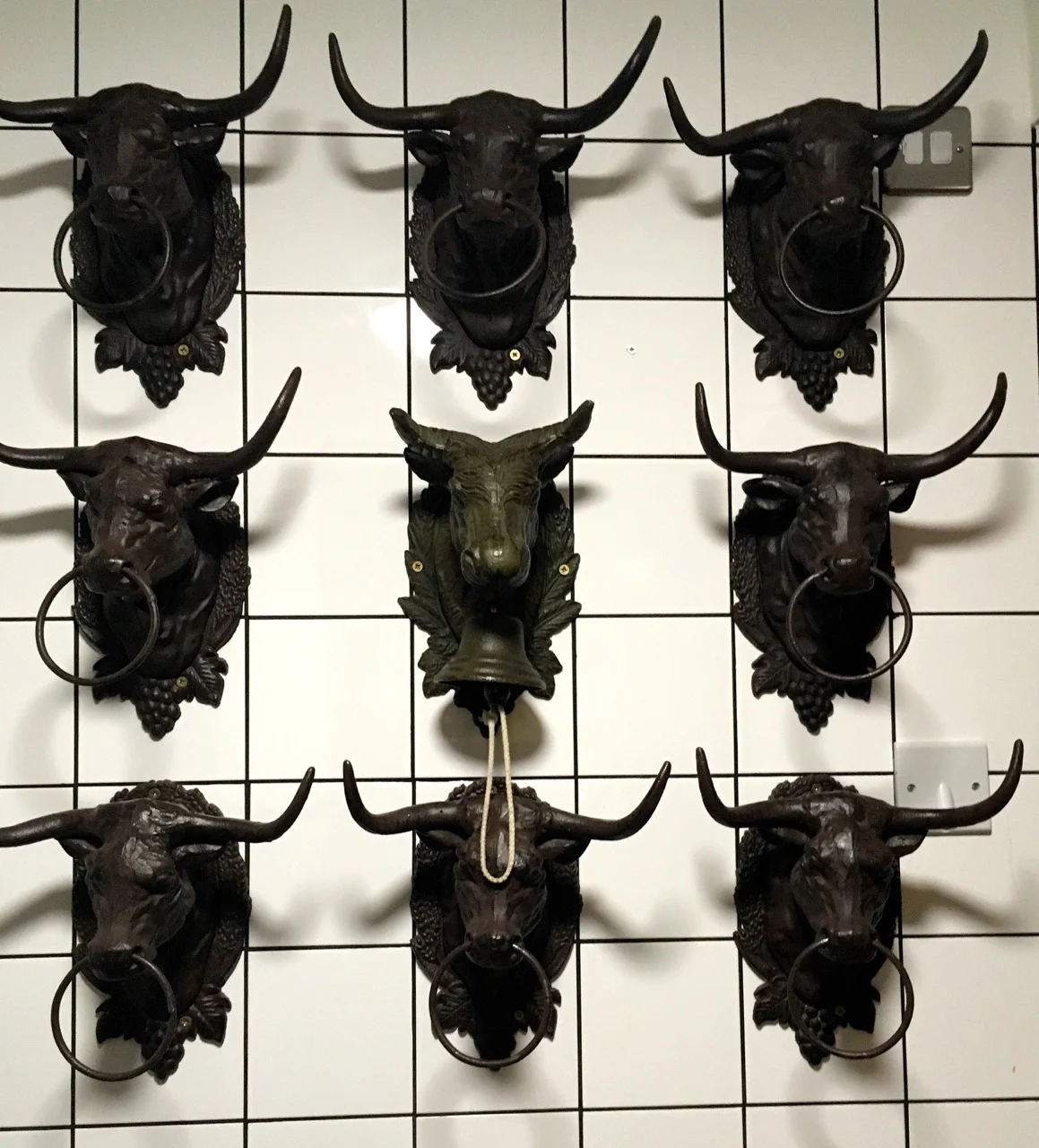 Interesting wall art at the Flat iron restaurant