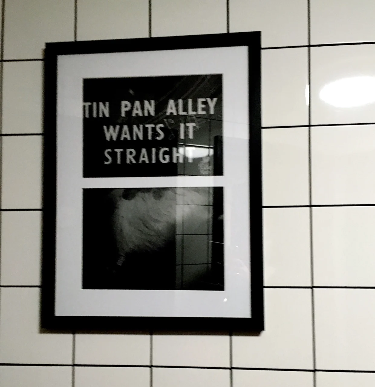 Black and white artwork in the loos