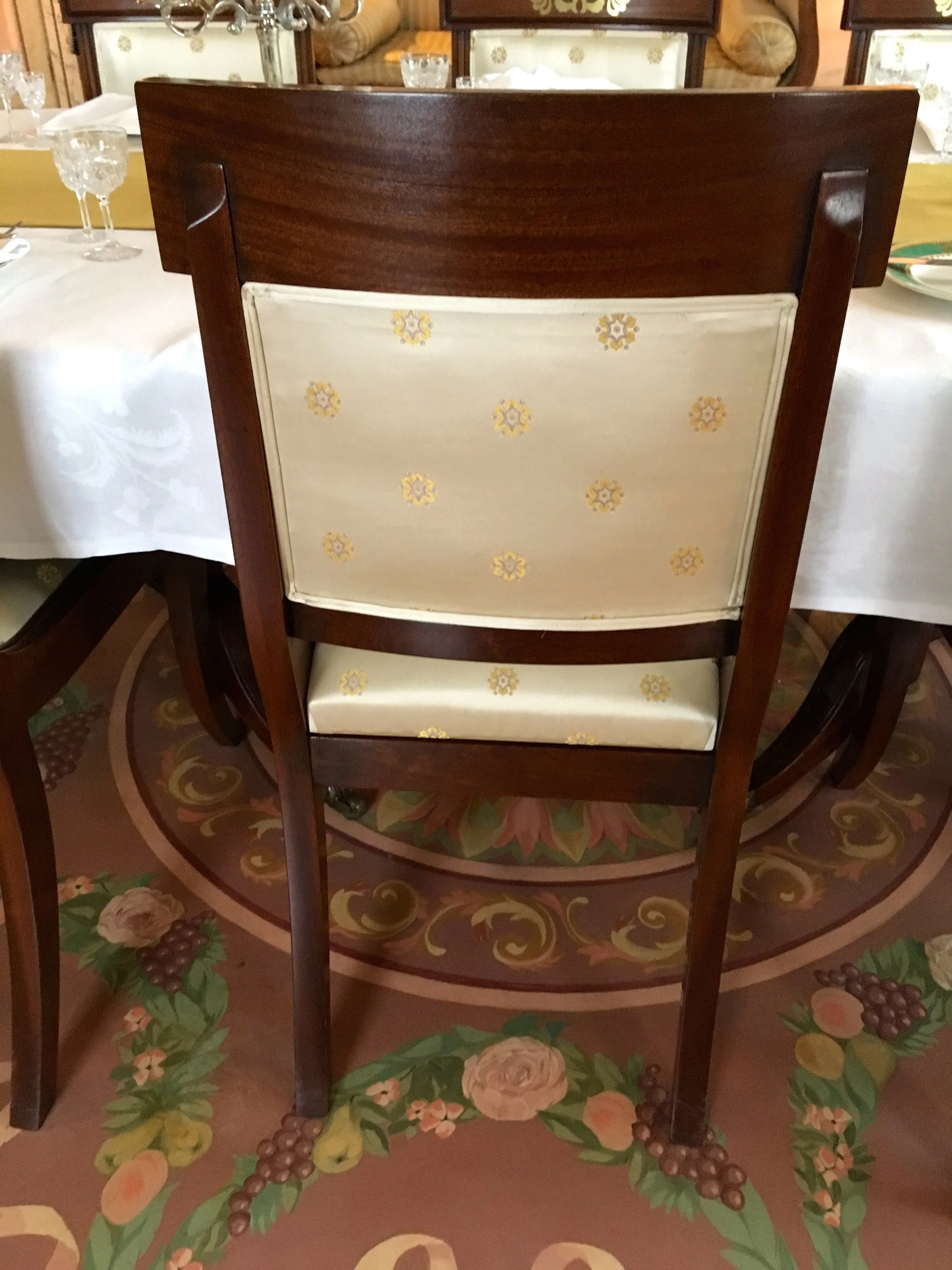 The detail on the chair