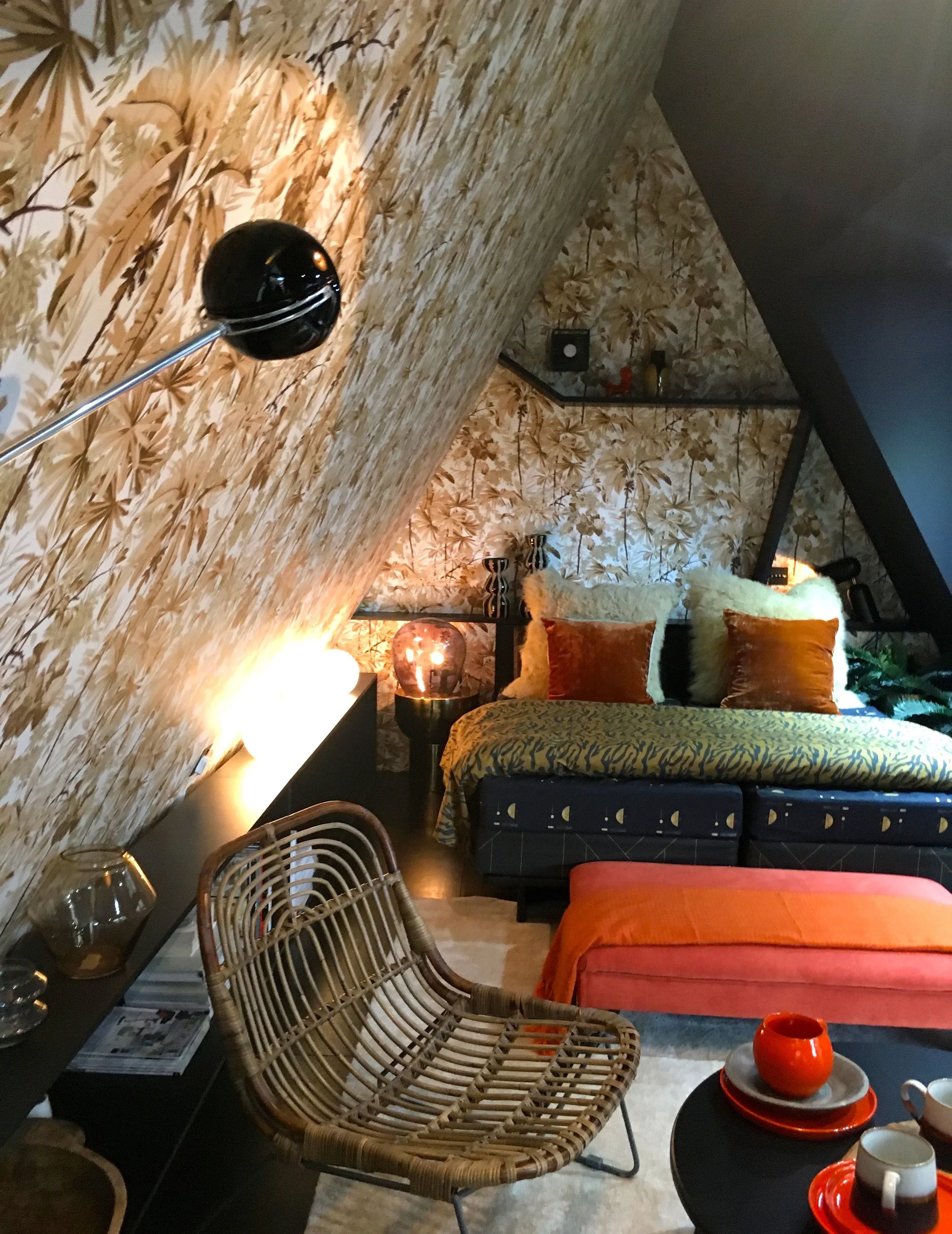 Like toblerone this triangle shaped woodland guest room was a hit