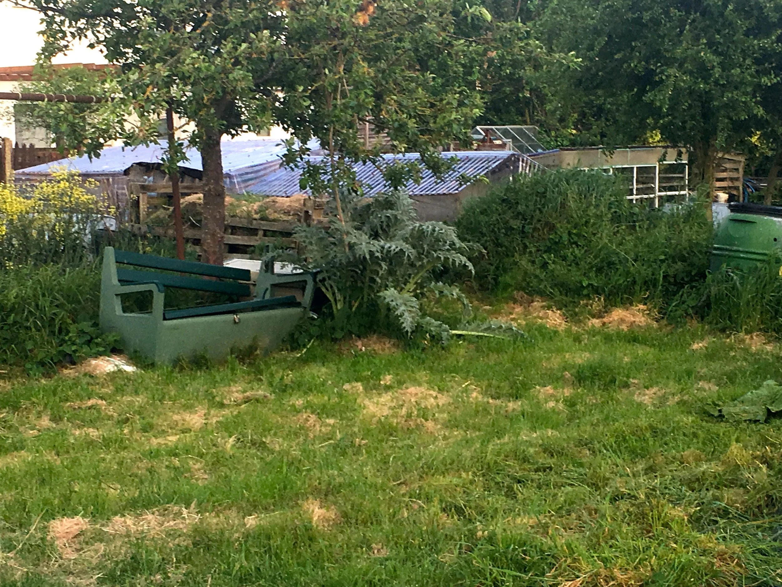 OOPS, THE BENCH DIDN'T SURVIVE THE WINTER