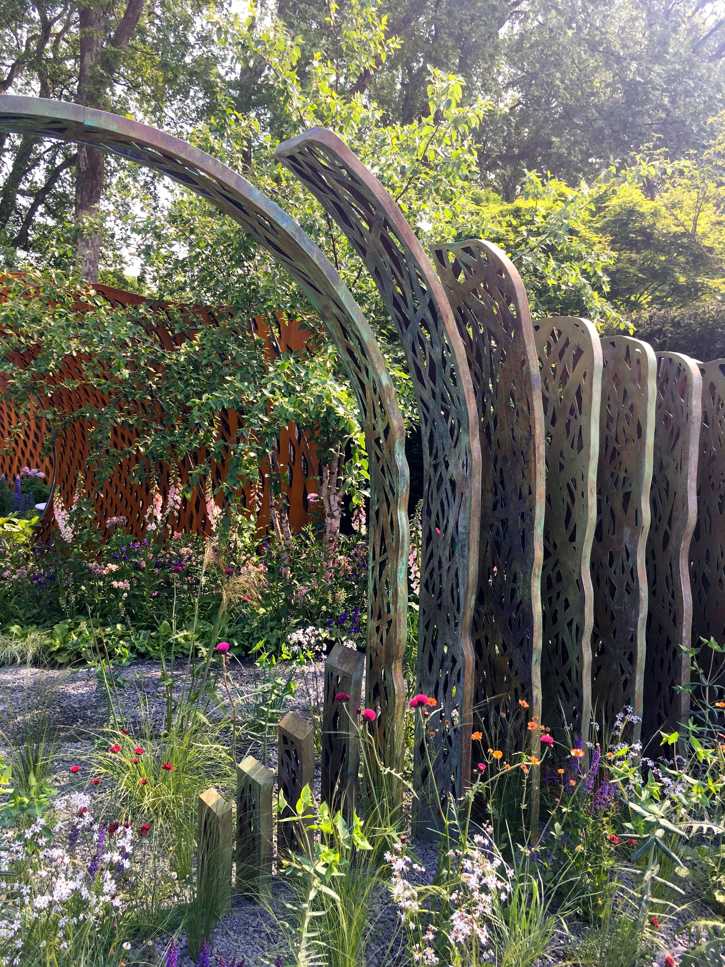 Impressive structures in this show garden designed by Nic Howard