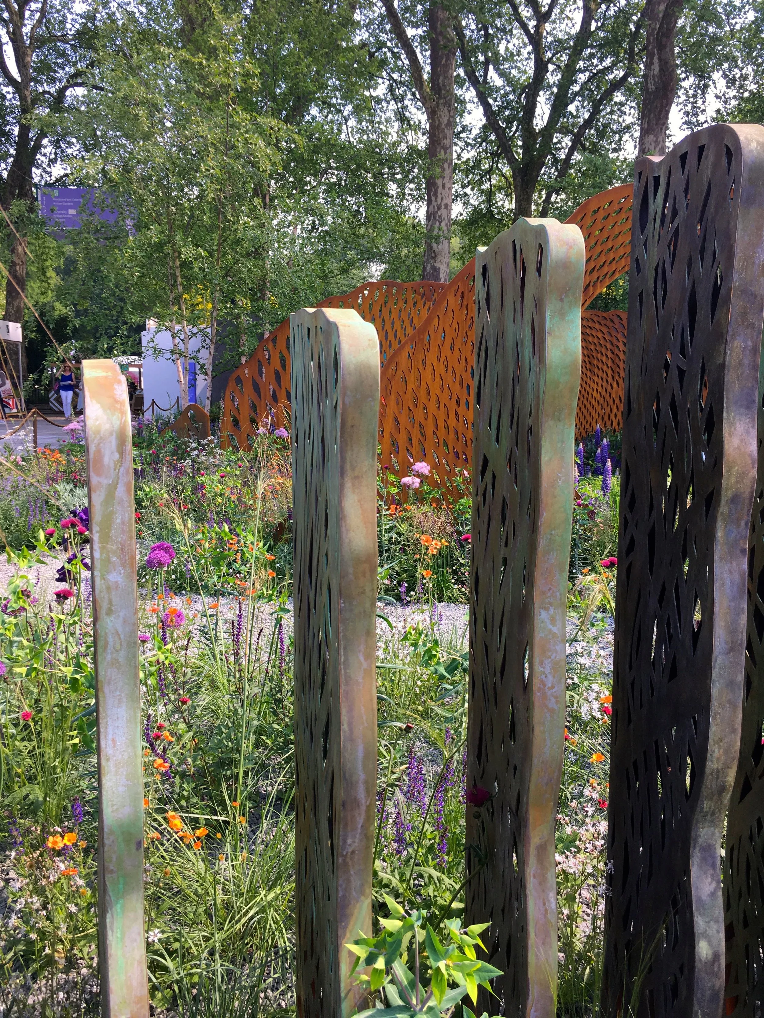 A side on view of one of the structures in the David Harber and Savills garden