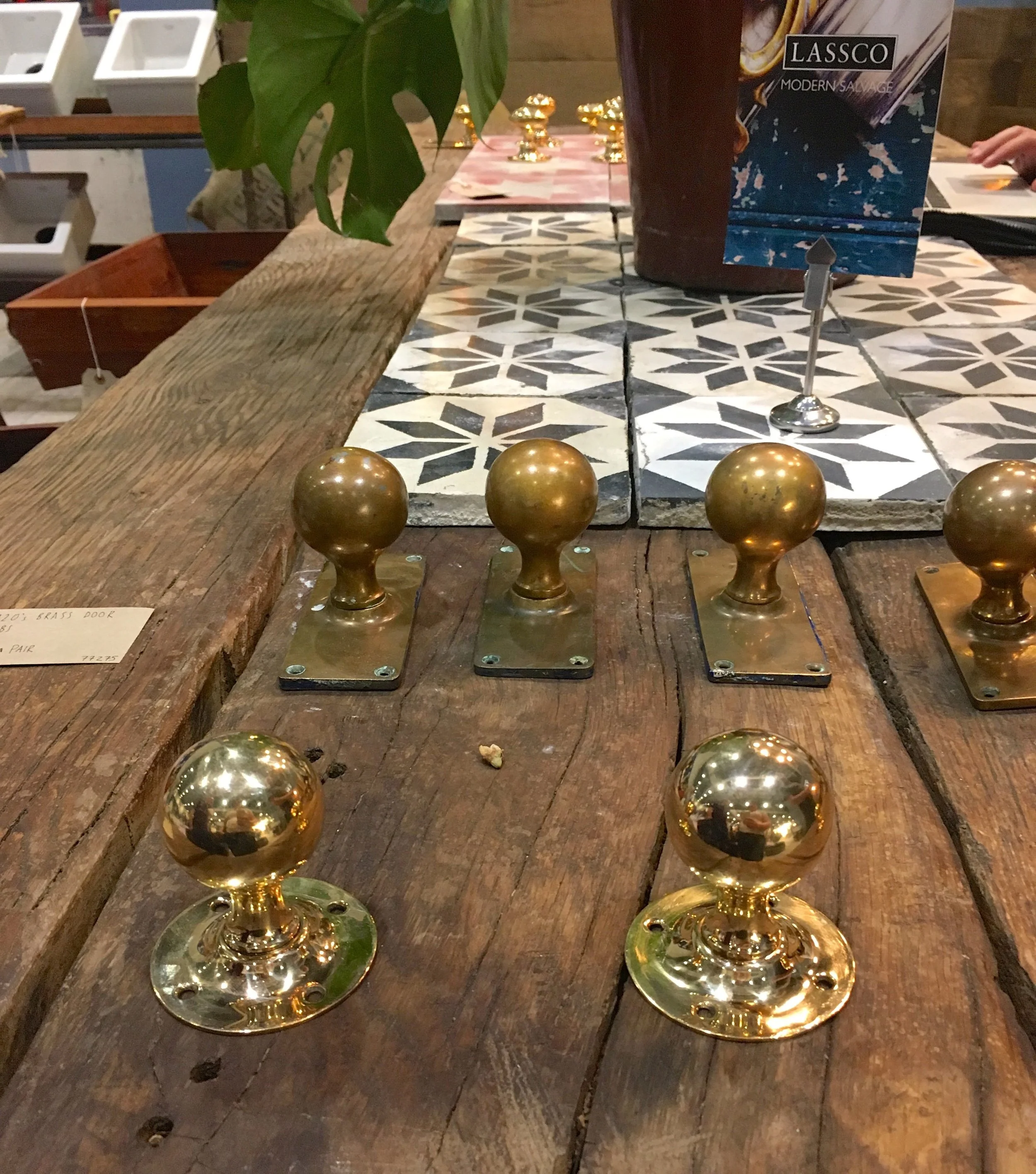 door knobs and tiles