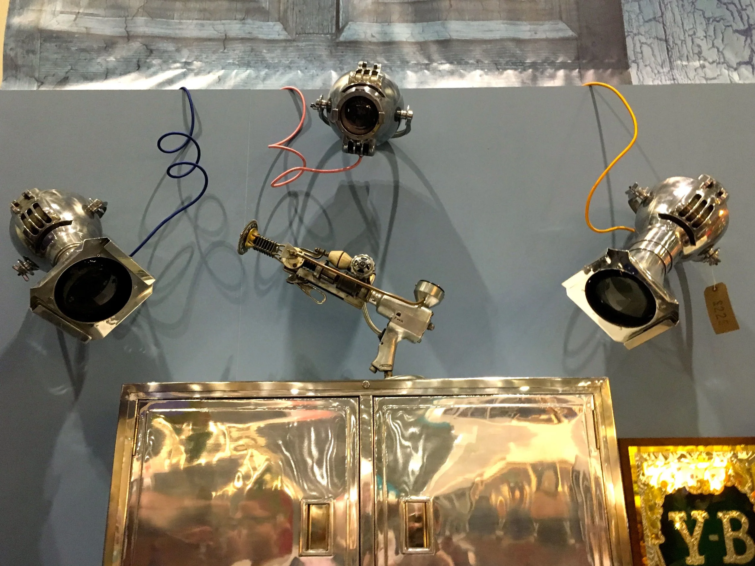 lights of all kinds and the shiniest of kitchen cabinets