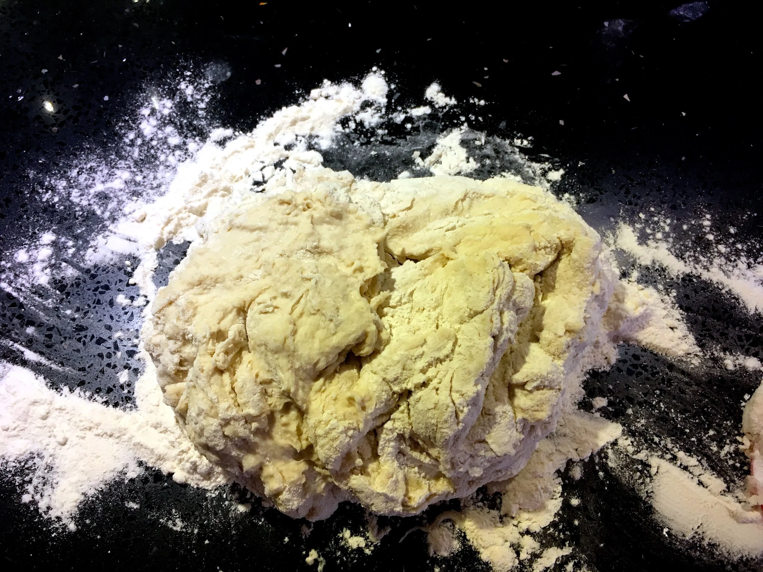 focaccia dough before kneading
