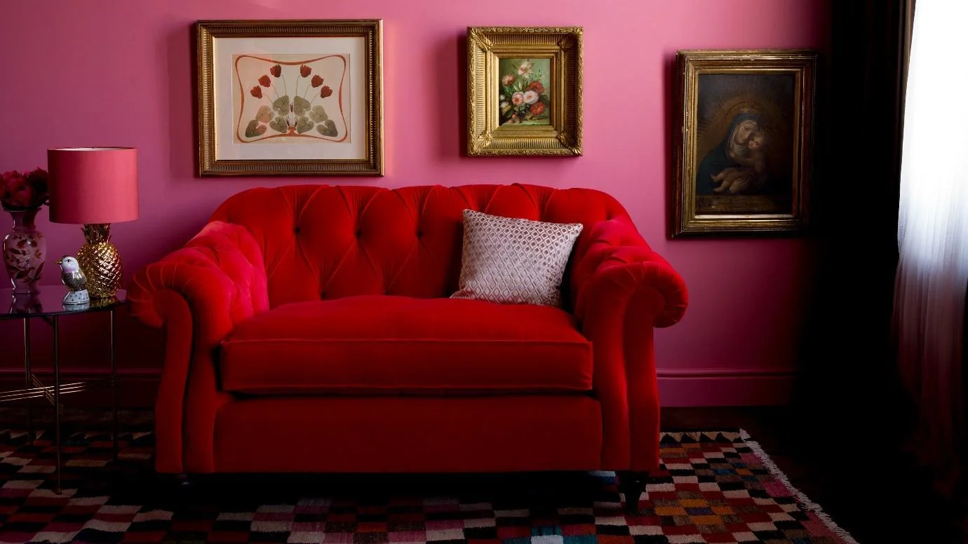 A bold velvet chesterfield by Arlo & Jacob