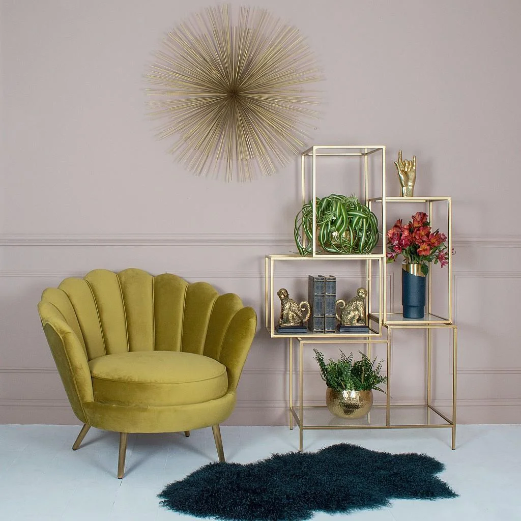 This chair gives a nod to art-deco styling