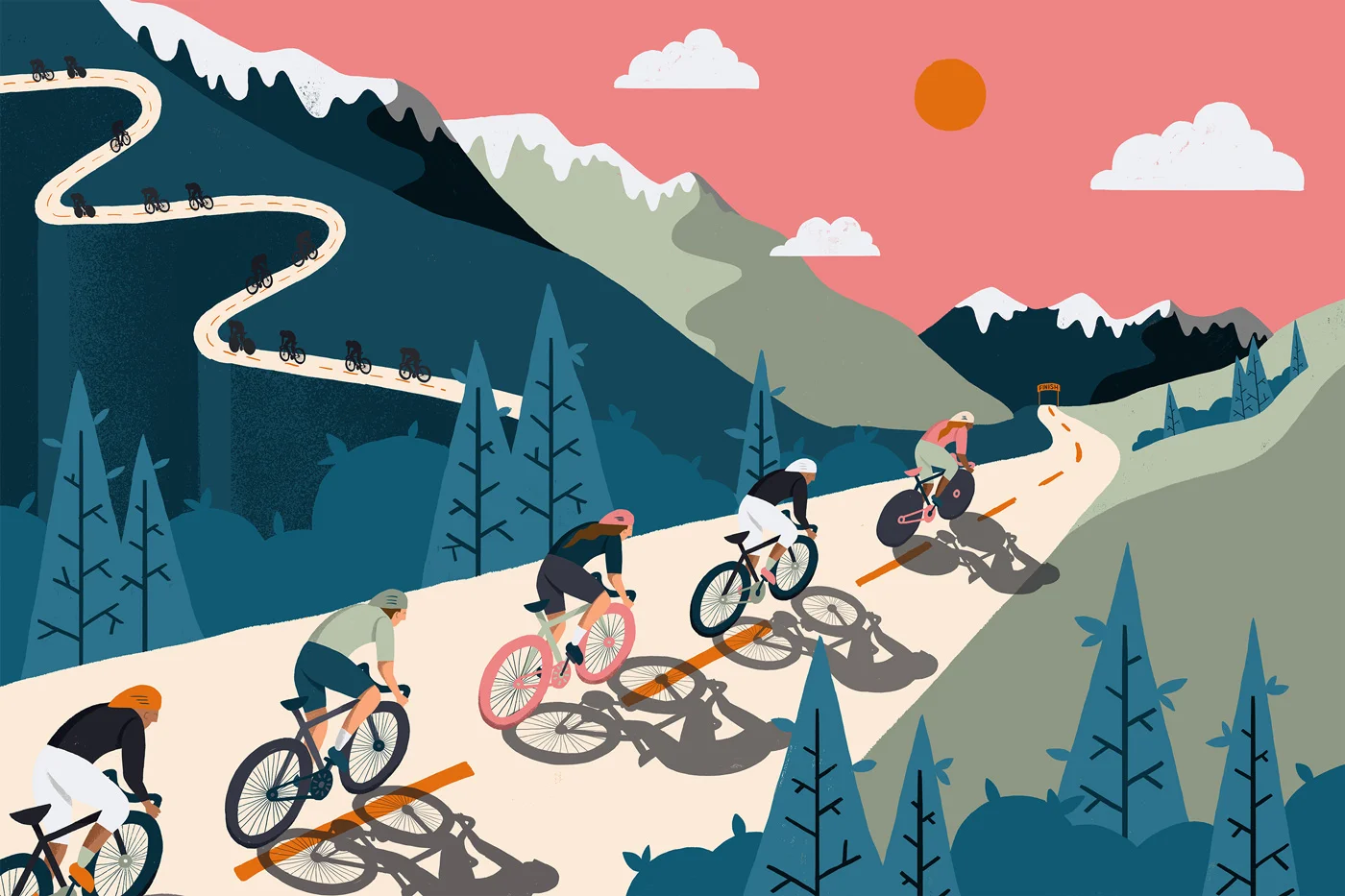 BICYCLE RACE MURAL WALLPAPER