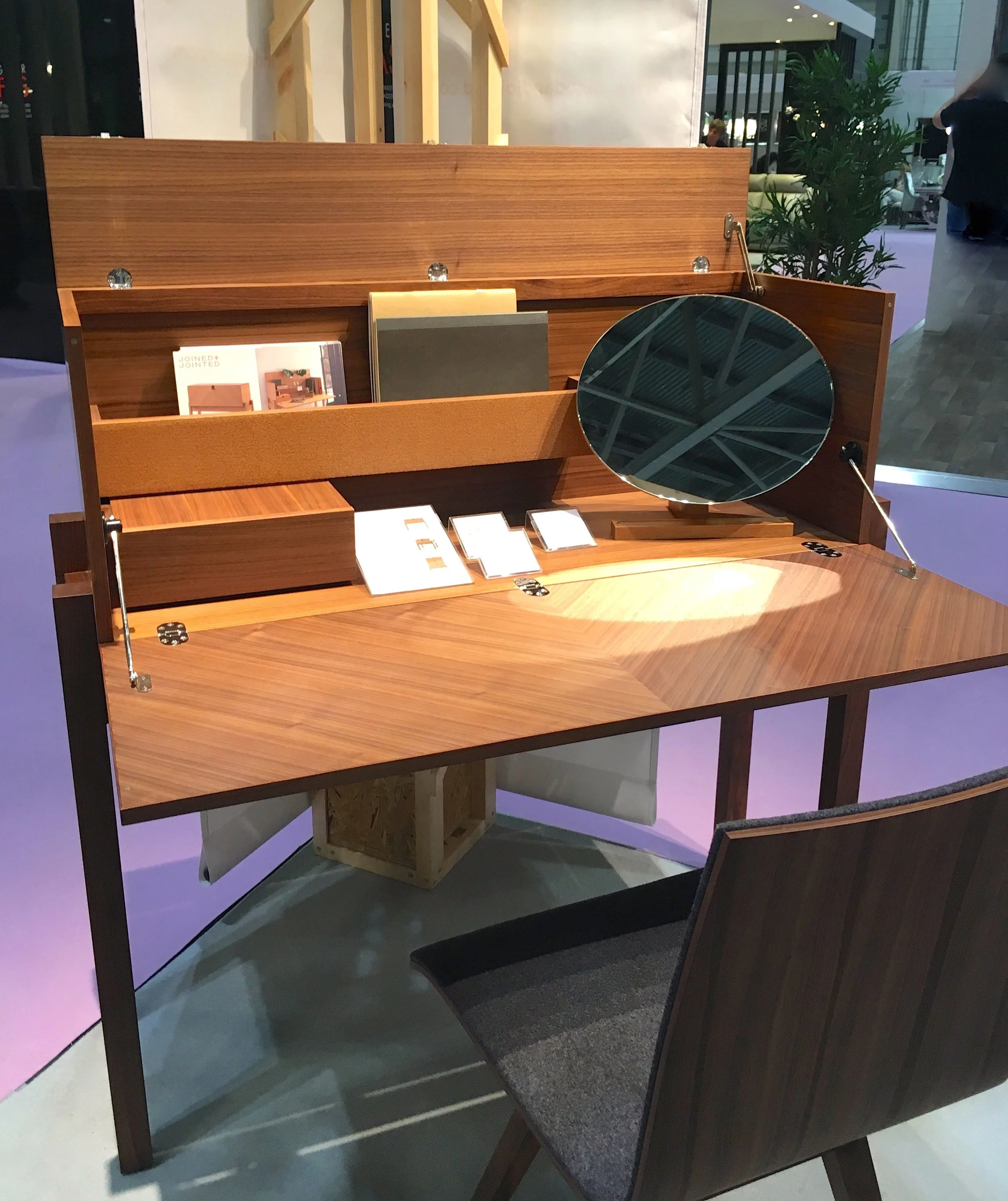 A wooden bureau or writing desk at Grand Designs Live 2018