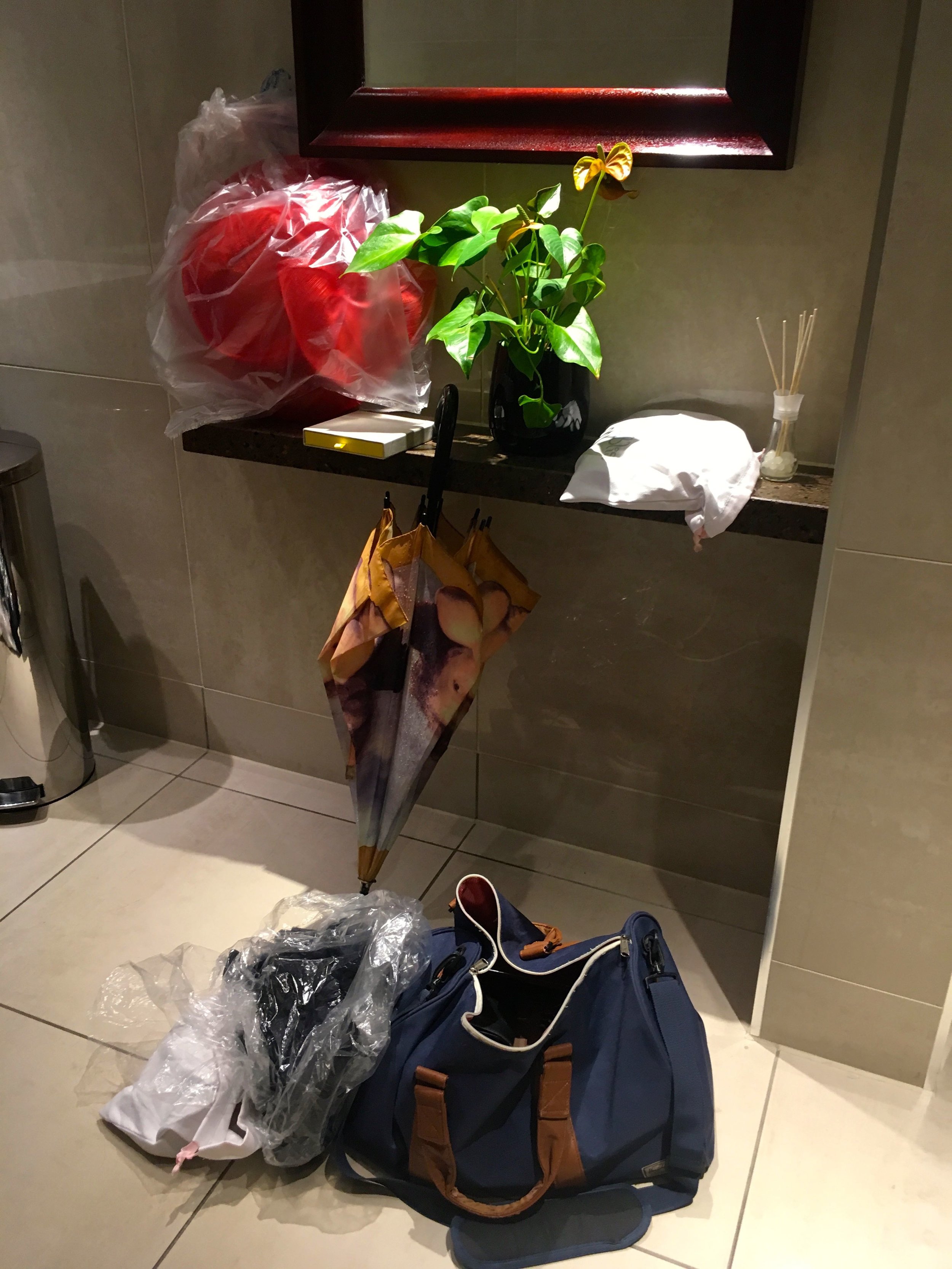 My impromptu changing area