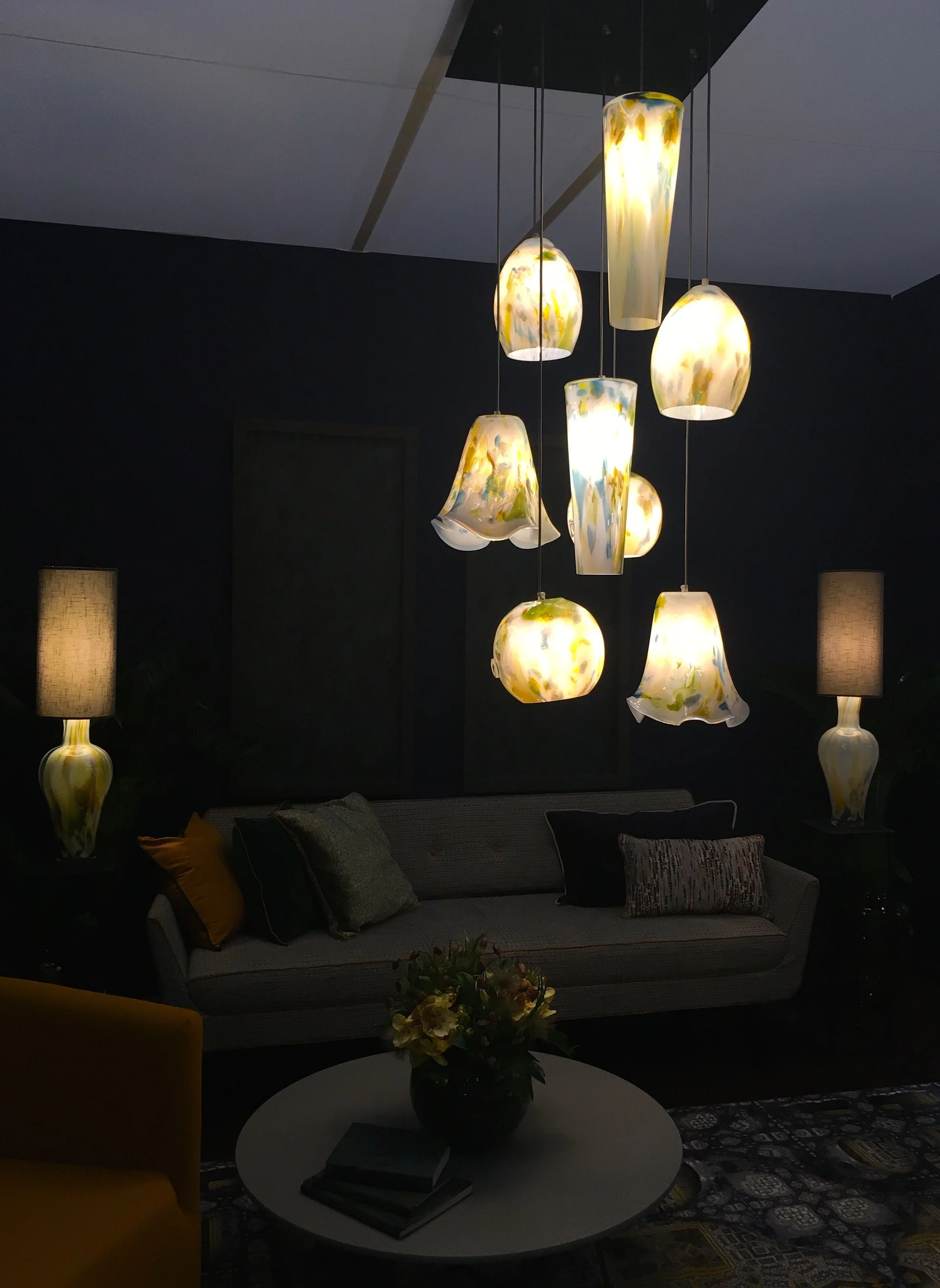 Dimming the lights for effect in the room sets at Grand Designs Live