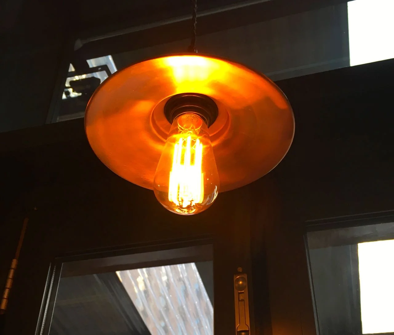 copper lights and filament bulbs