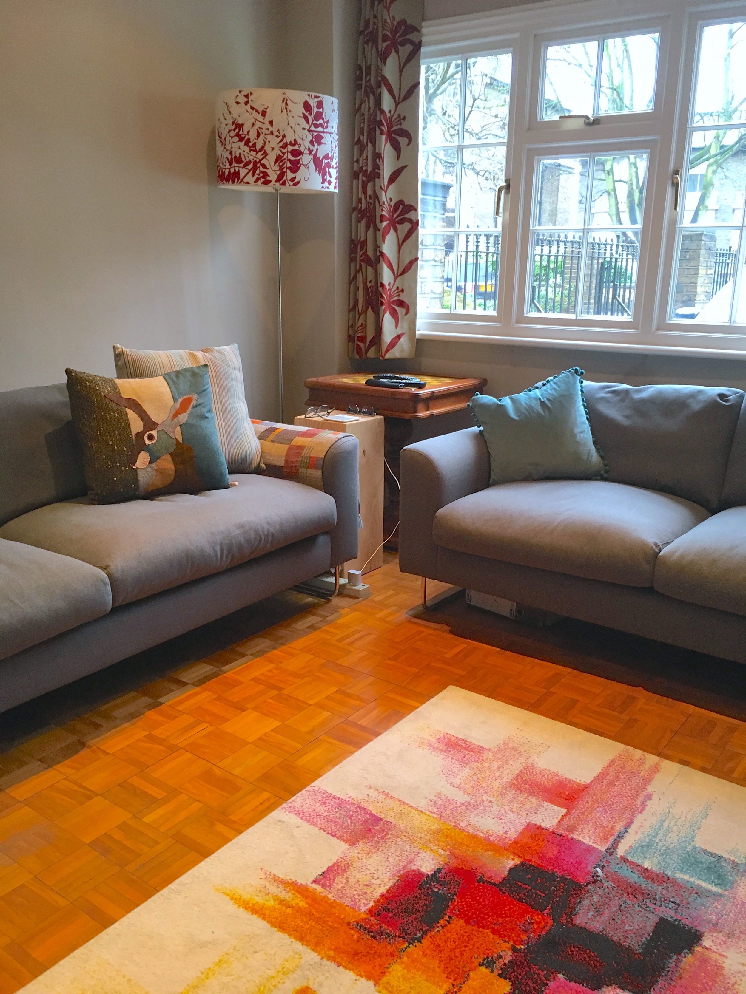 double sofas and twice as many cushions