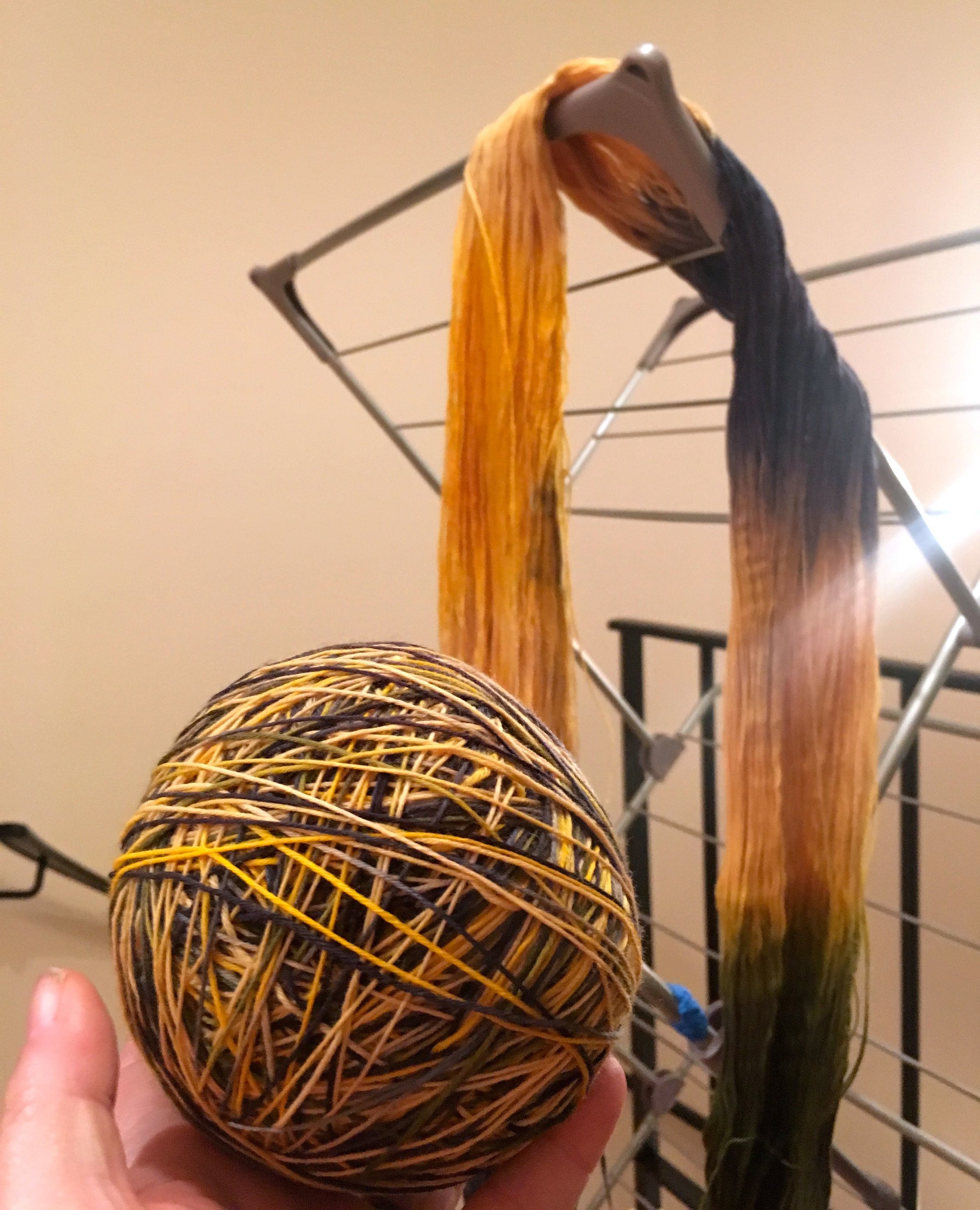 Starting to wind it into a ball