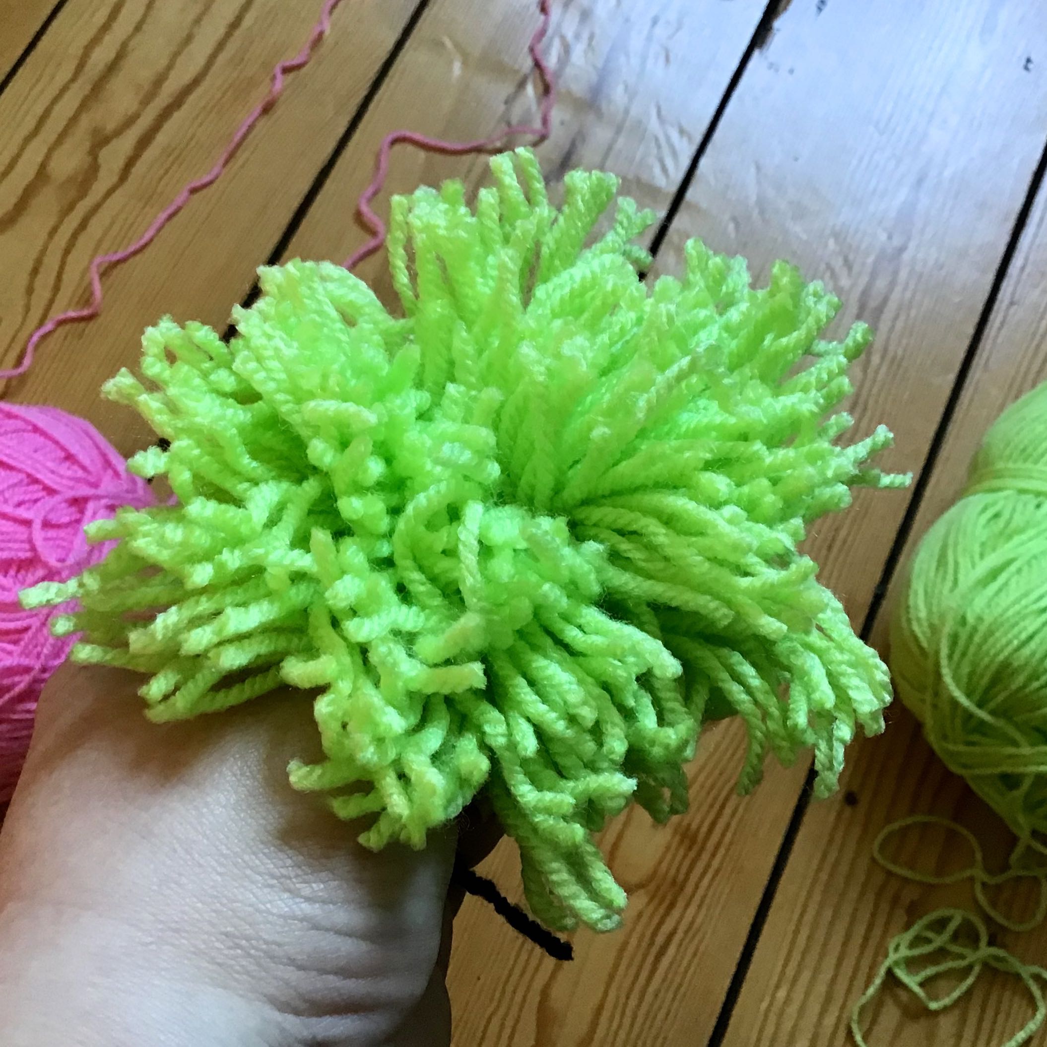 After tying tightly, cut the loops