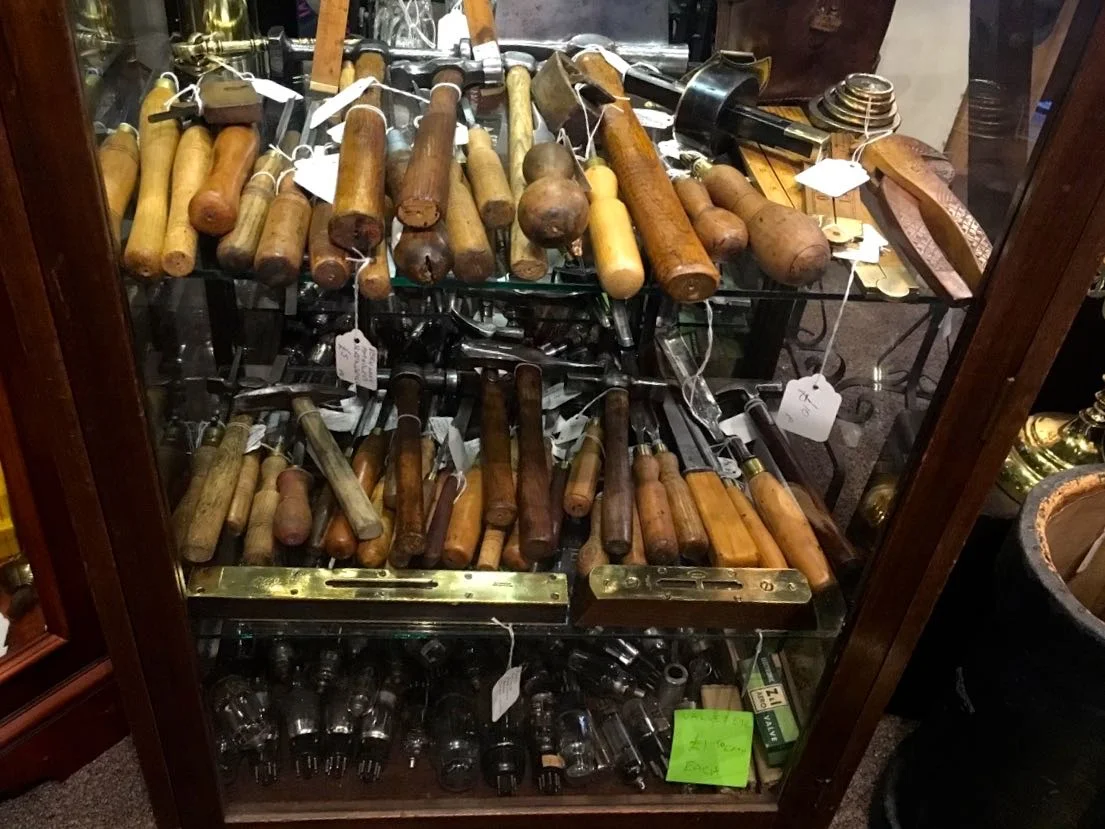 Trays of old tools