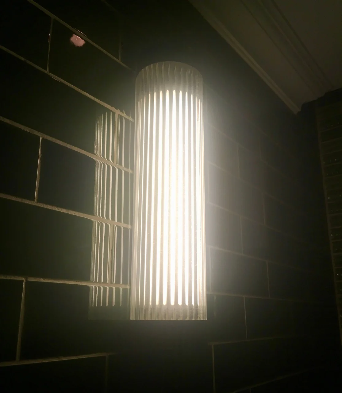 dark tiles and a ribbed light