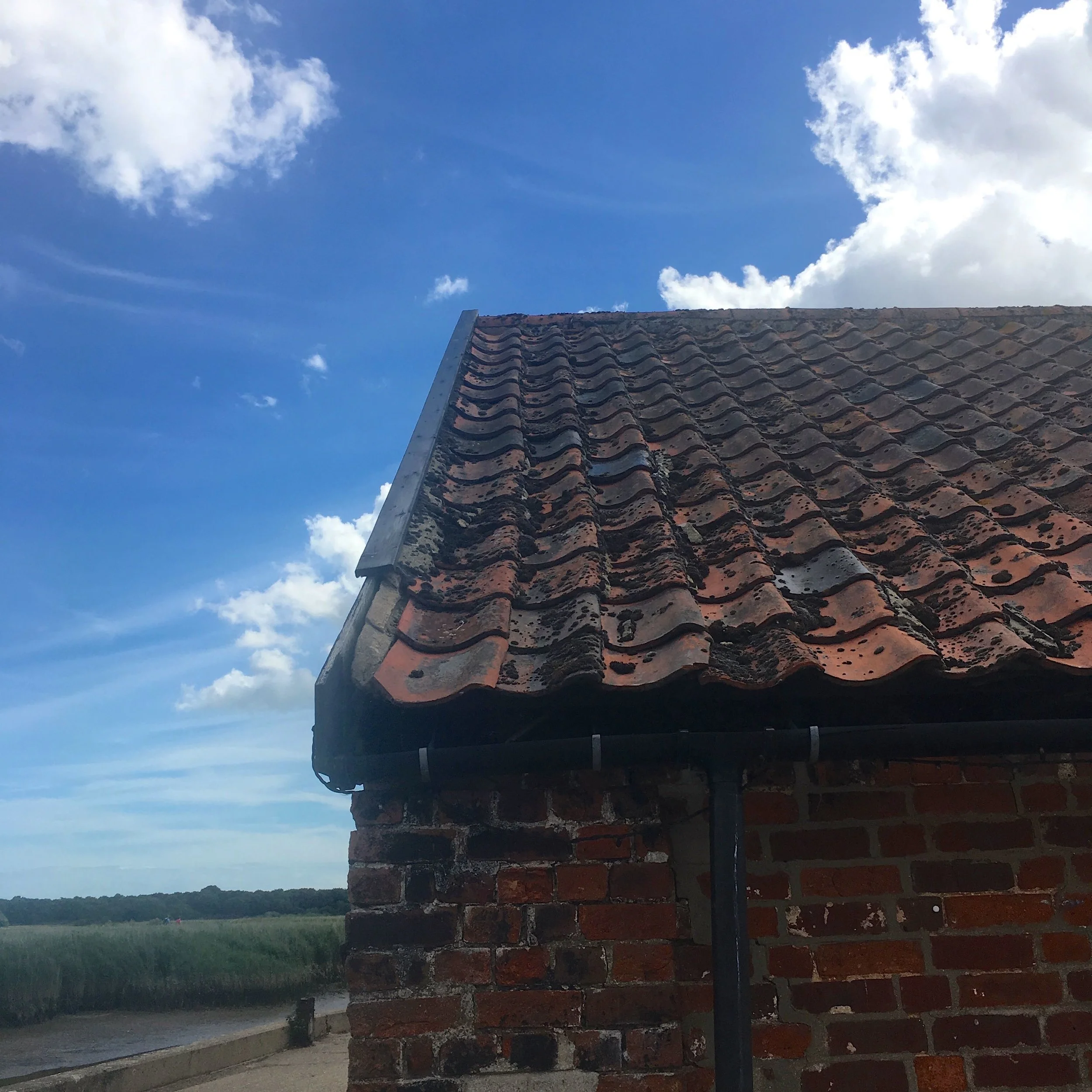 arriving at snape maitings and spotting a roof to photograph