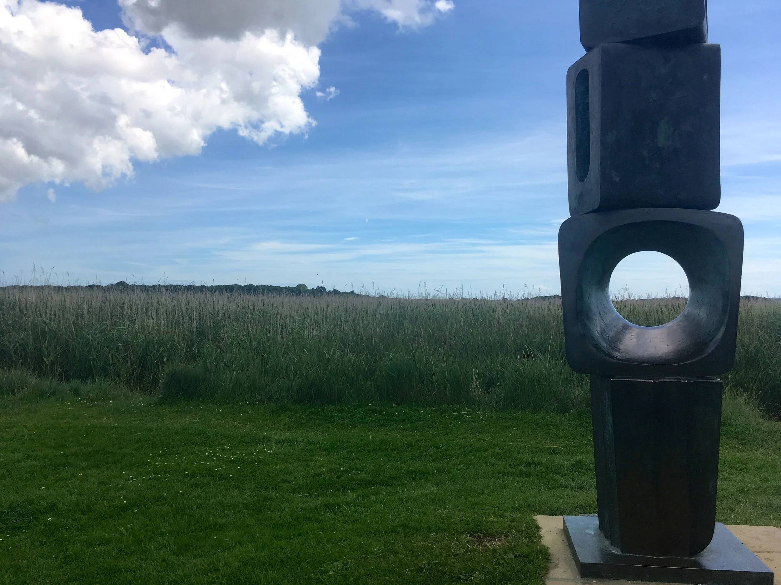 another modern sculpture with a great view