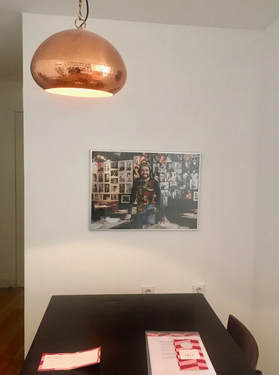 A copper light above the table.jpg