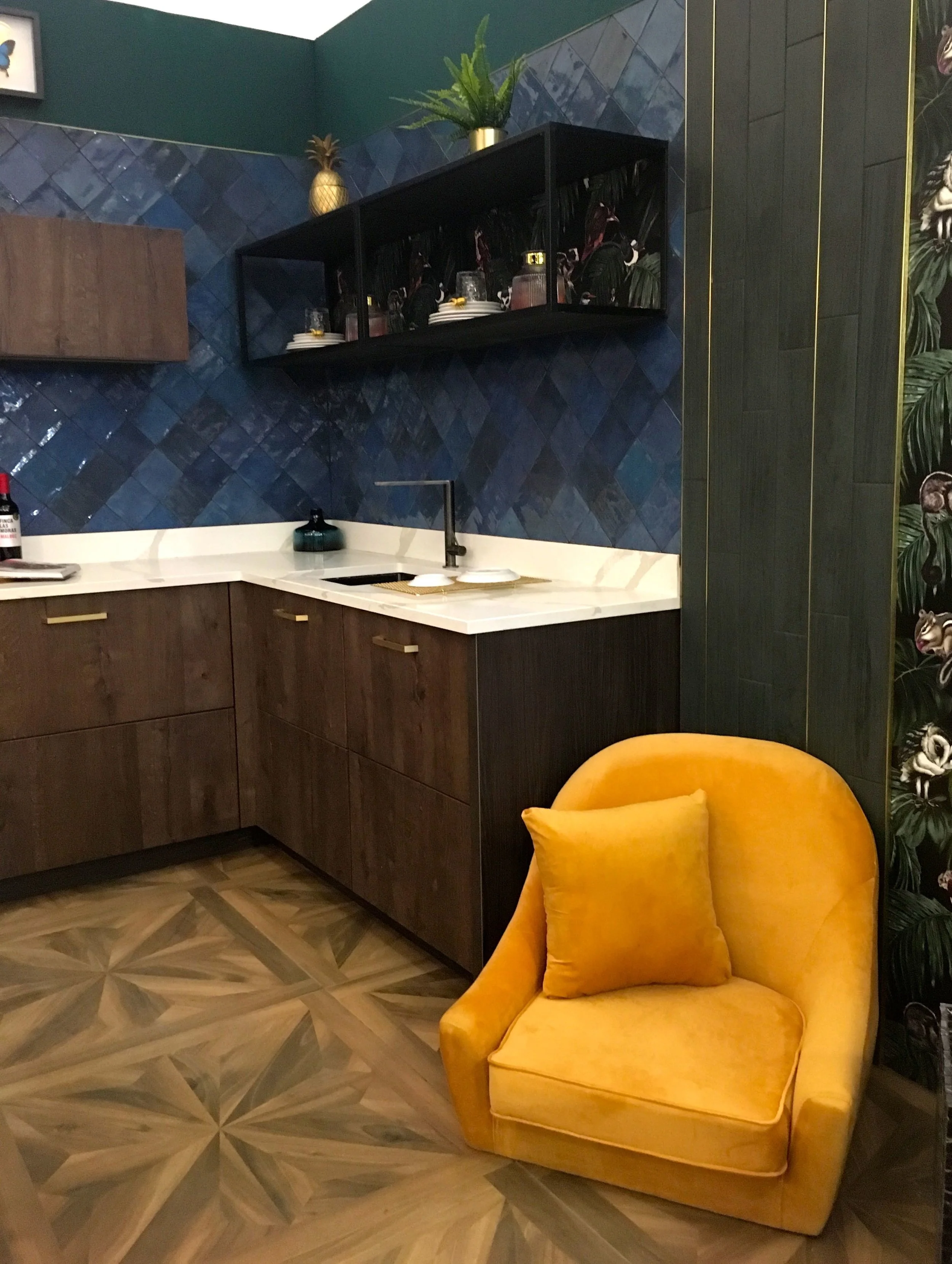 dark and moody and a pop of colour