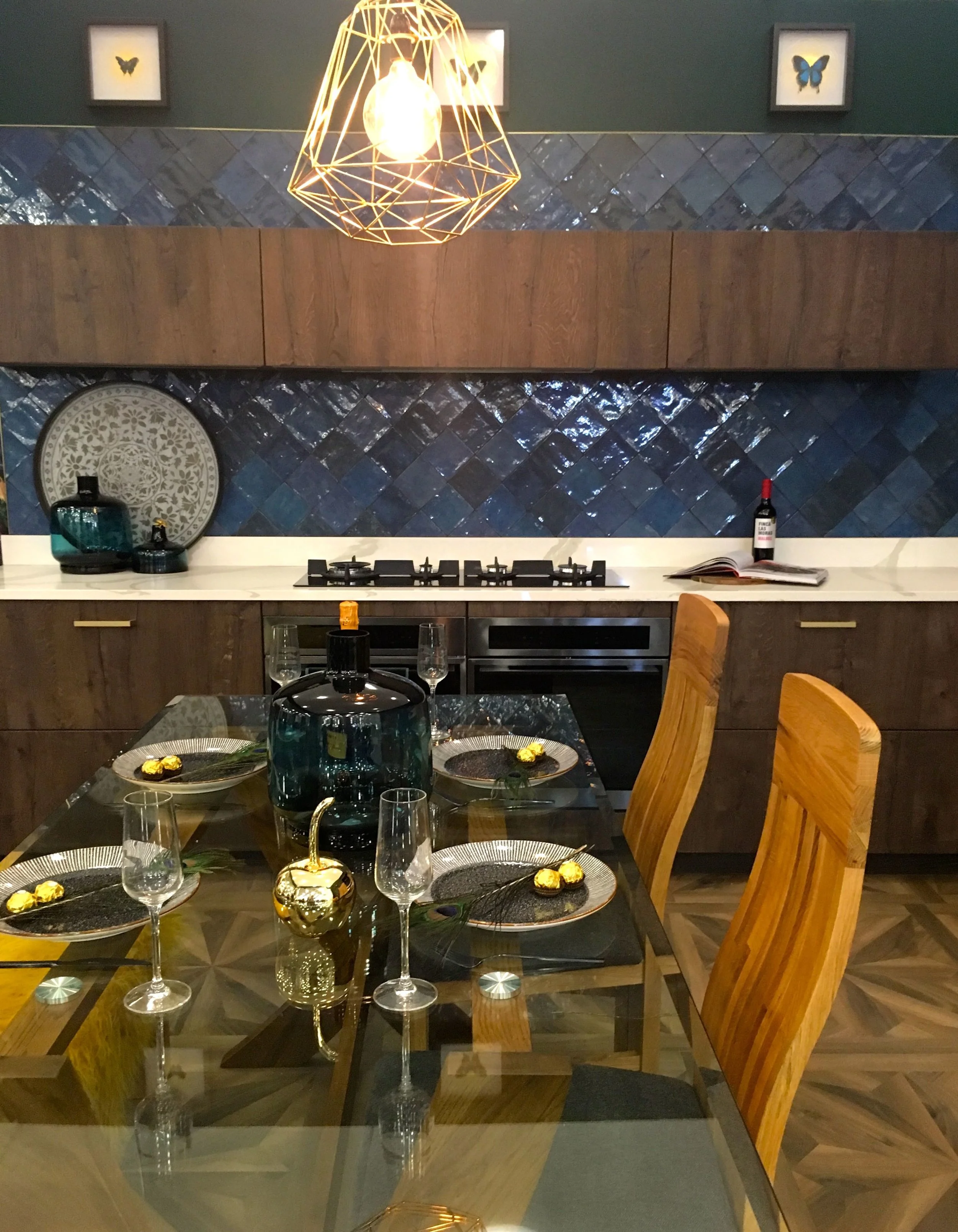 a dining space in the kitchen