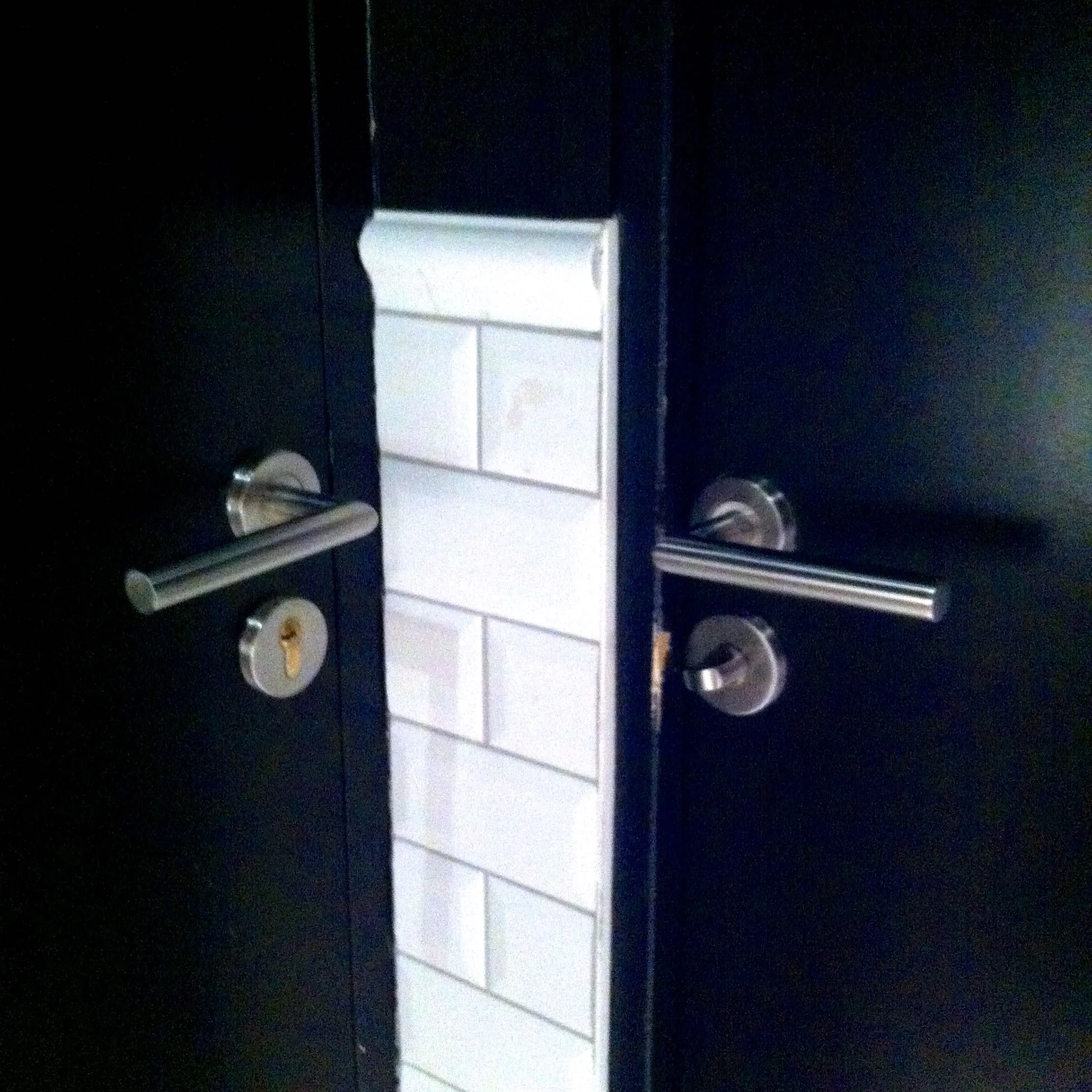 double doors in the loo in Caen