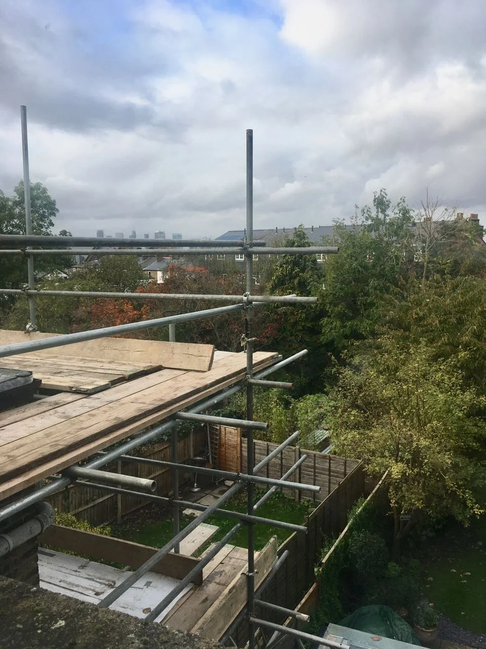 our view of next door's scaffolding