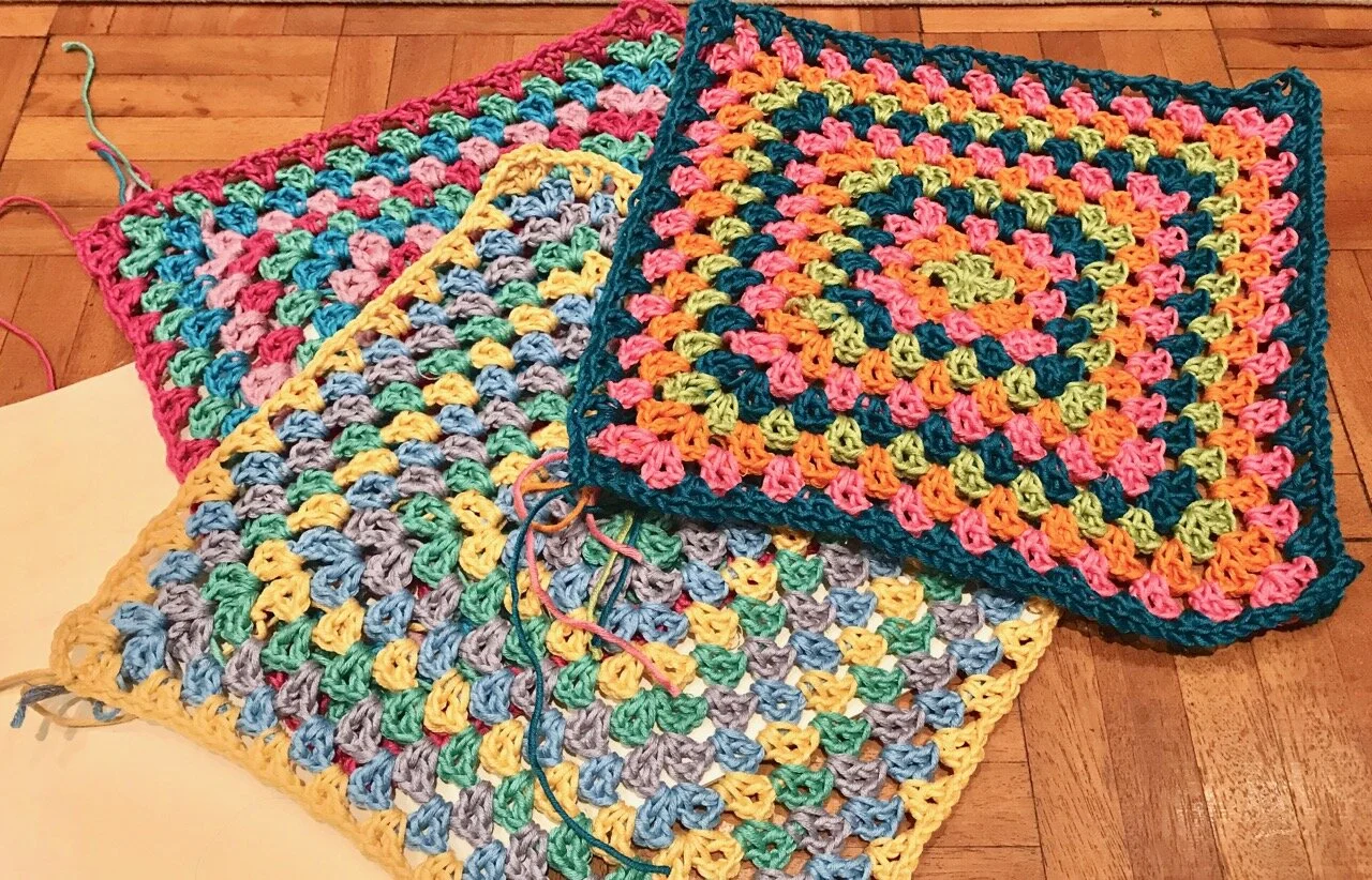 completing section 3 of the vintage hearts throw
