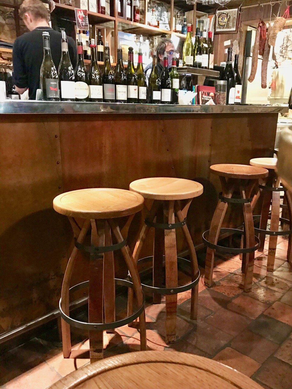 a table with a view to people watch inside and out