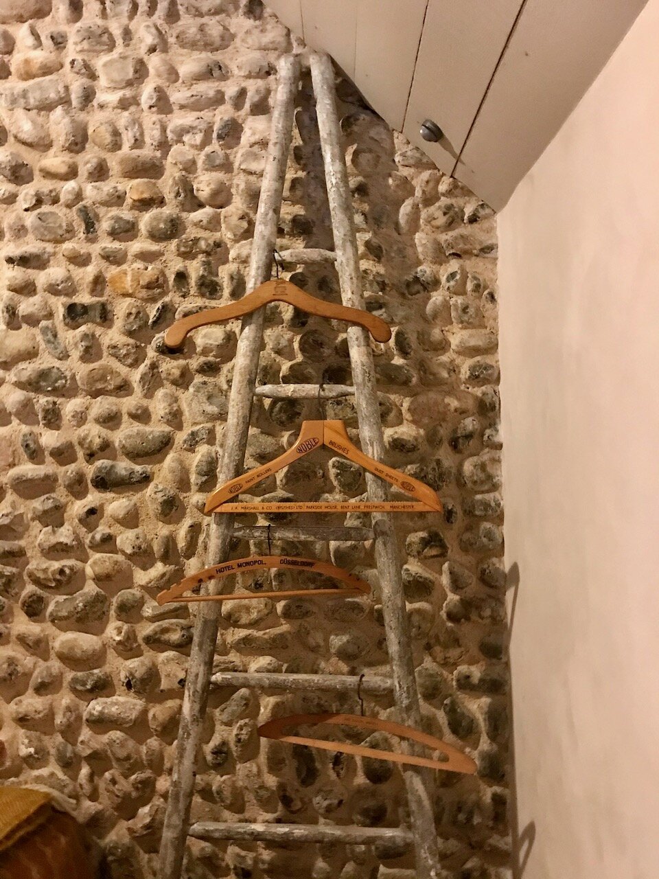 the wardrobe - a ladder with hangers