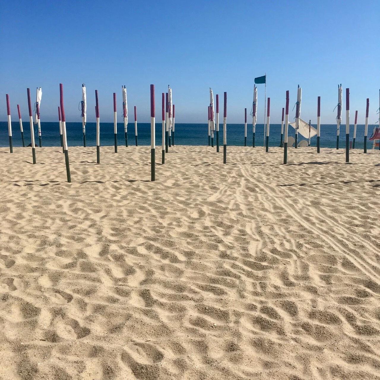 markers on the beach