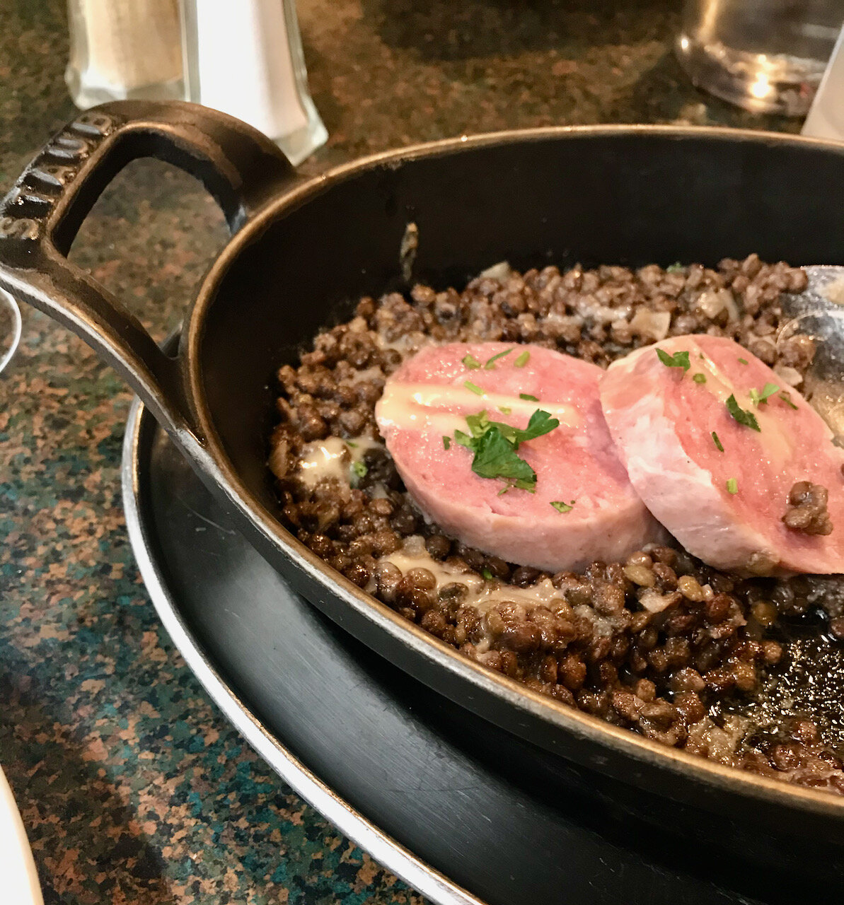 lentils and sausage chaud