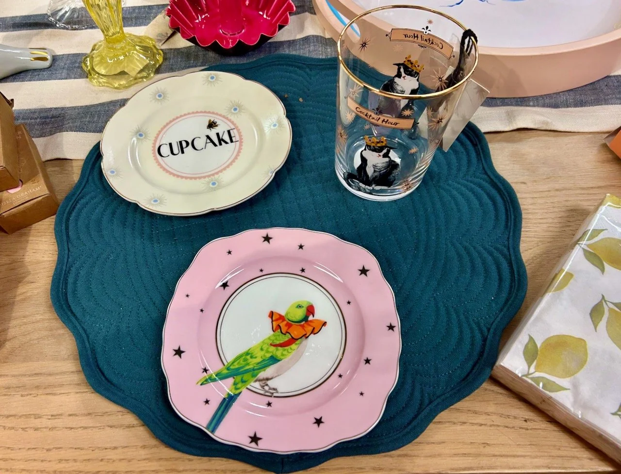 A tablescape featuring the Cupcake cheeky plate