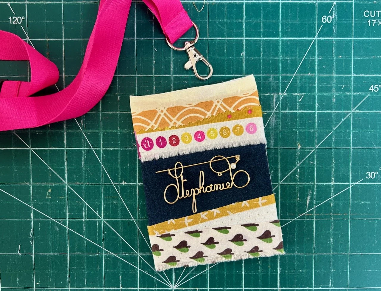 An impromptu name badge