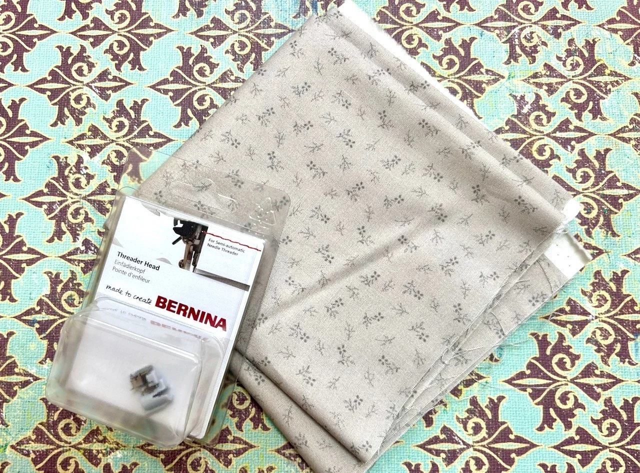 A new Bernina Threader Head and a pale grey bargain fat quarter