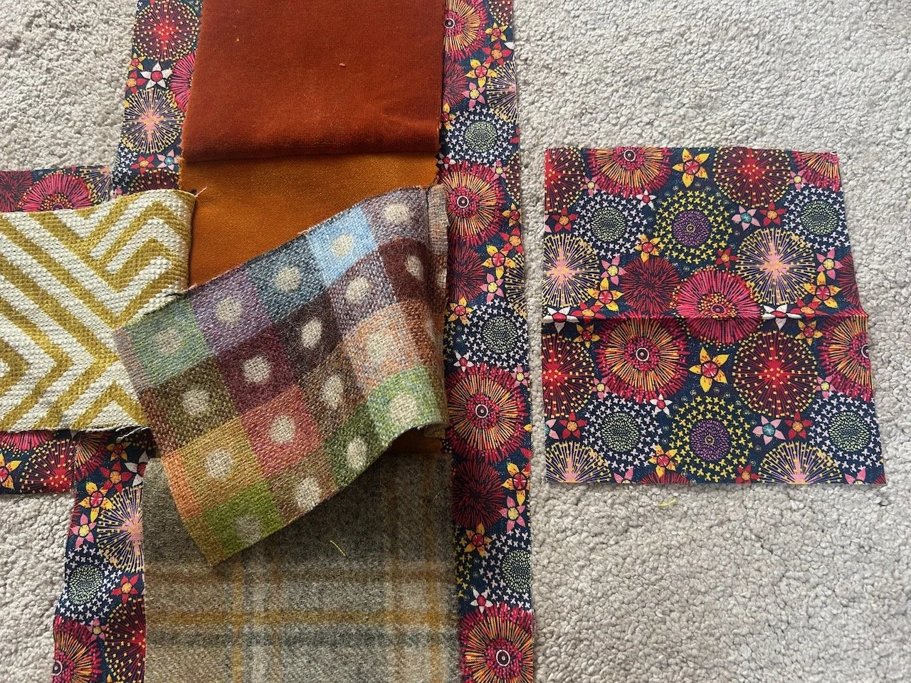 Adding lining behind, with the joins for the sides