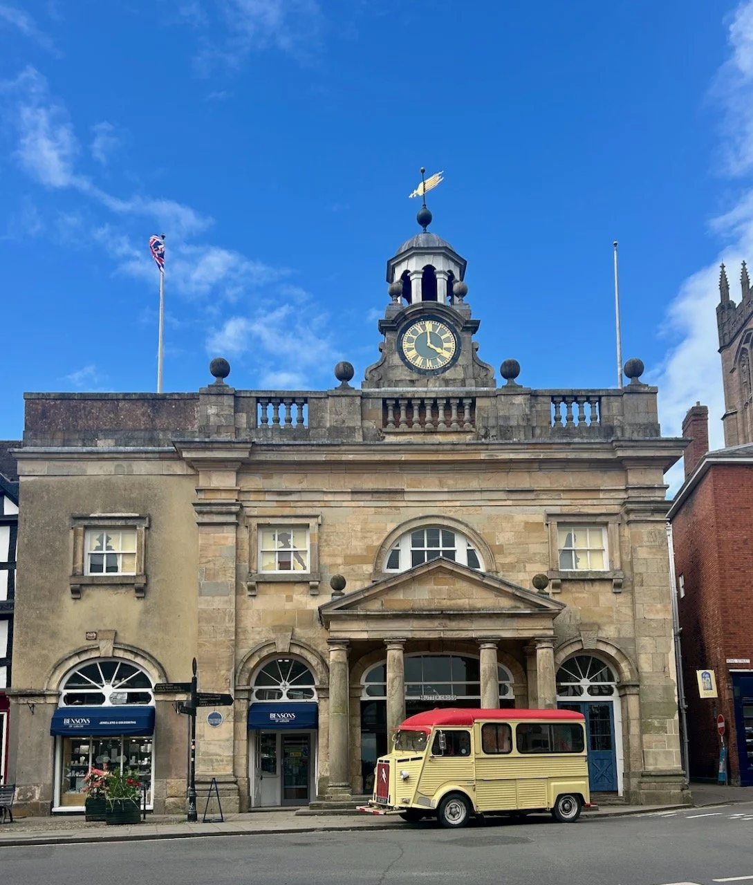 Looking towards the Buttermarket with the vintage van parked in front