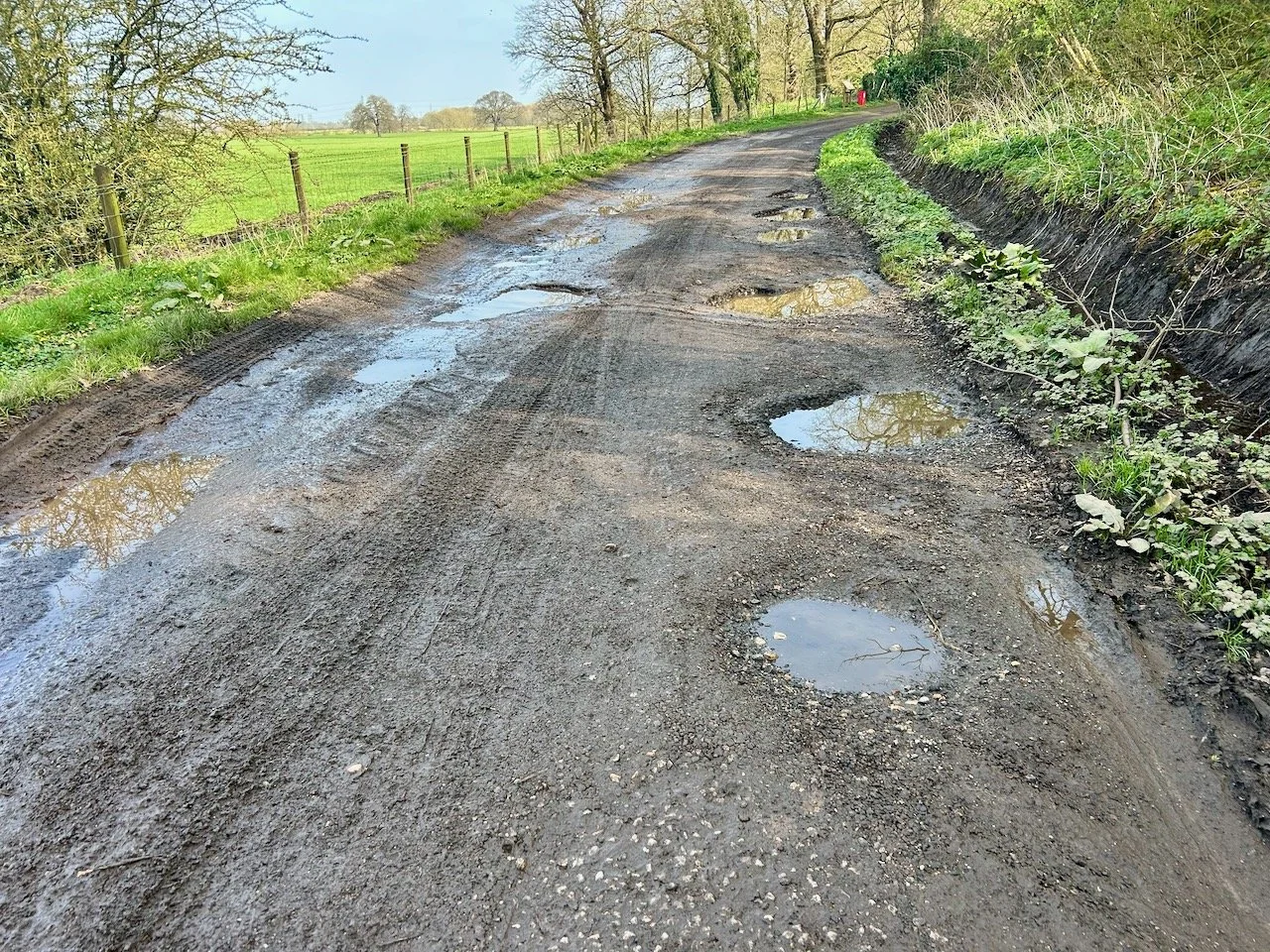 puddles and mud as we beat a retreat