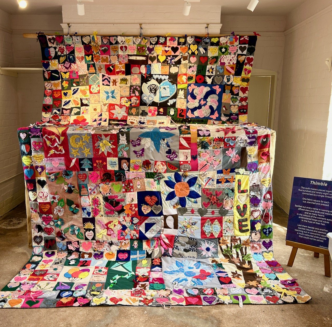 Thimble - a quilt with five hundred and ninety-eight women connected by a single thread