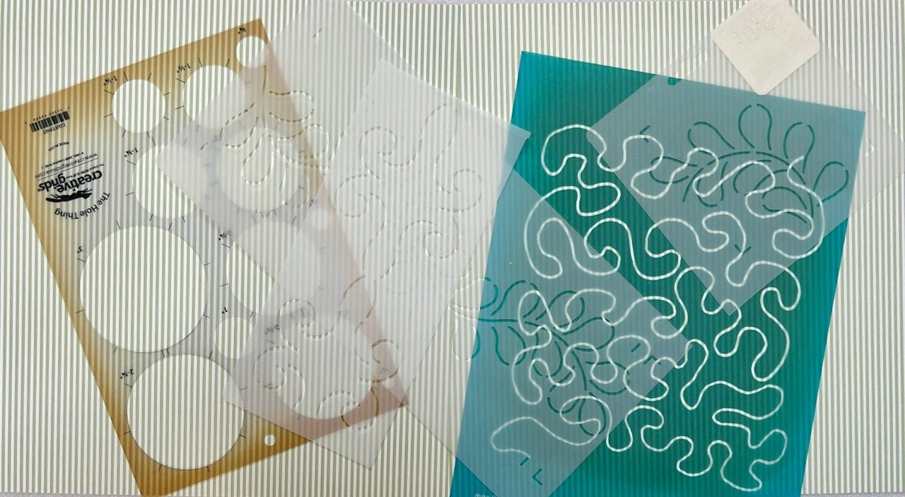 A variety of vinyl templates and quilting tempates