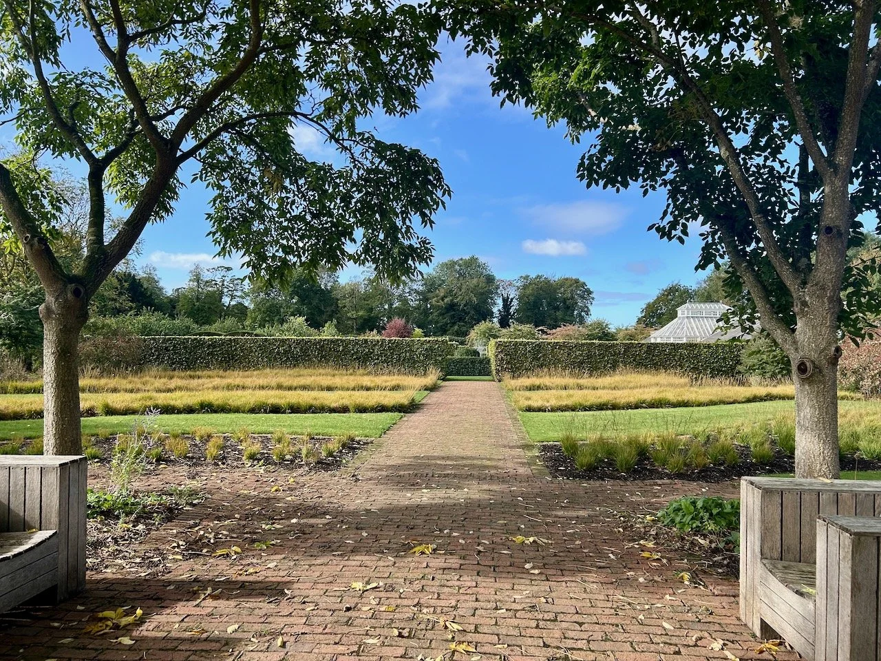 Standing at the entrance to the Drifts of Grass garden and its symmetrical layout