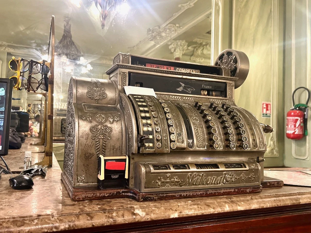 A vintage till that will probably take several people to lift