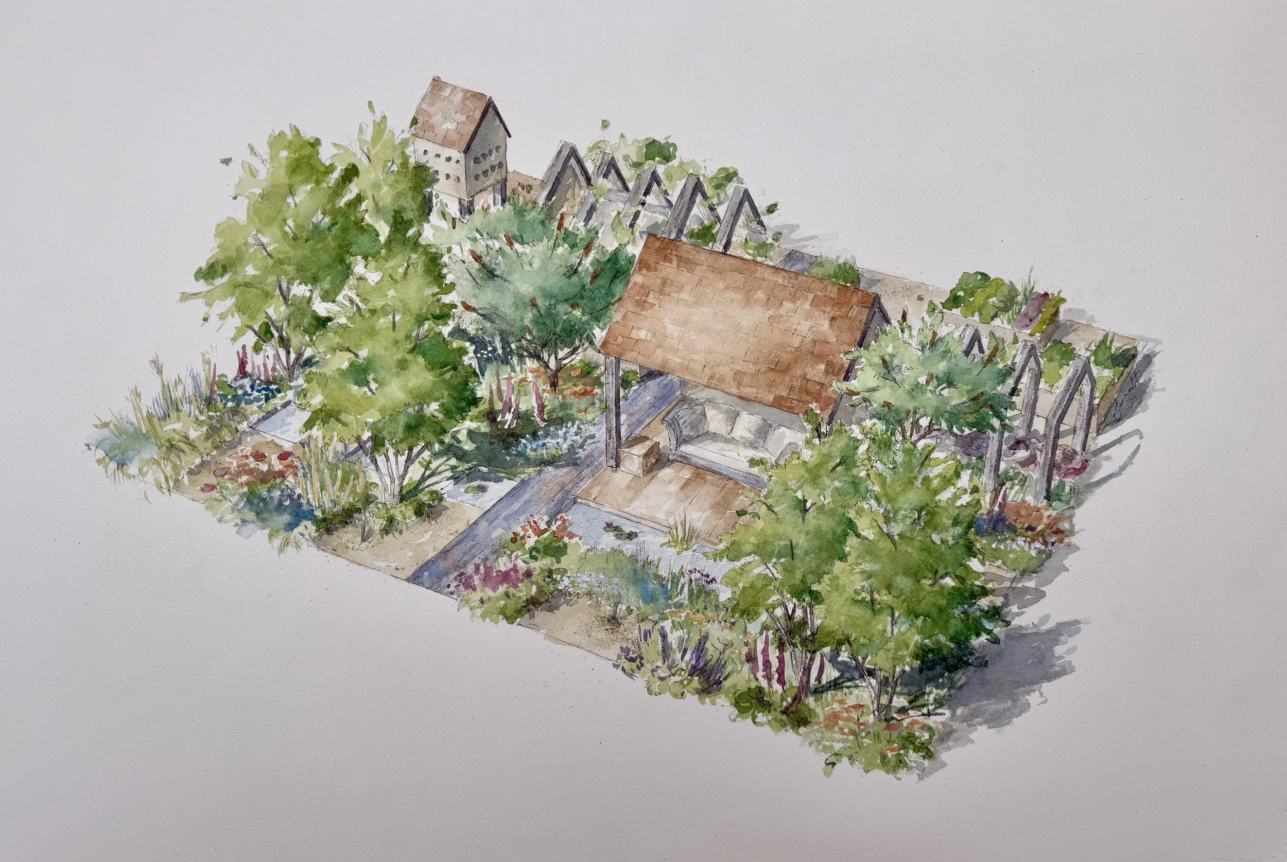 Picture credit © BBC Gardeners’ World Live - A Sketch of Nick Bailey's Headline Show Garden, The Plant-Based Garden