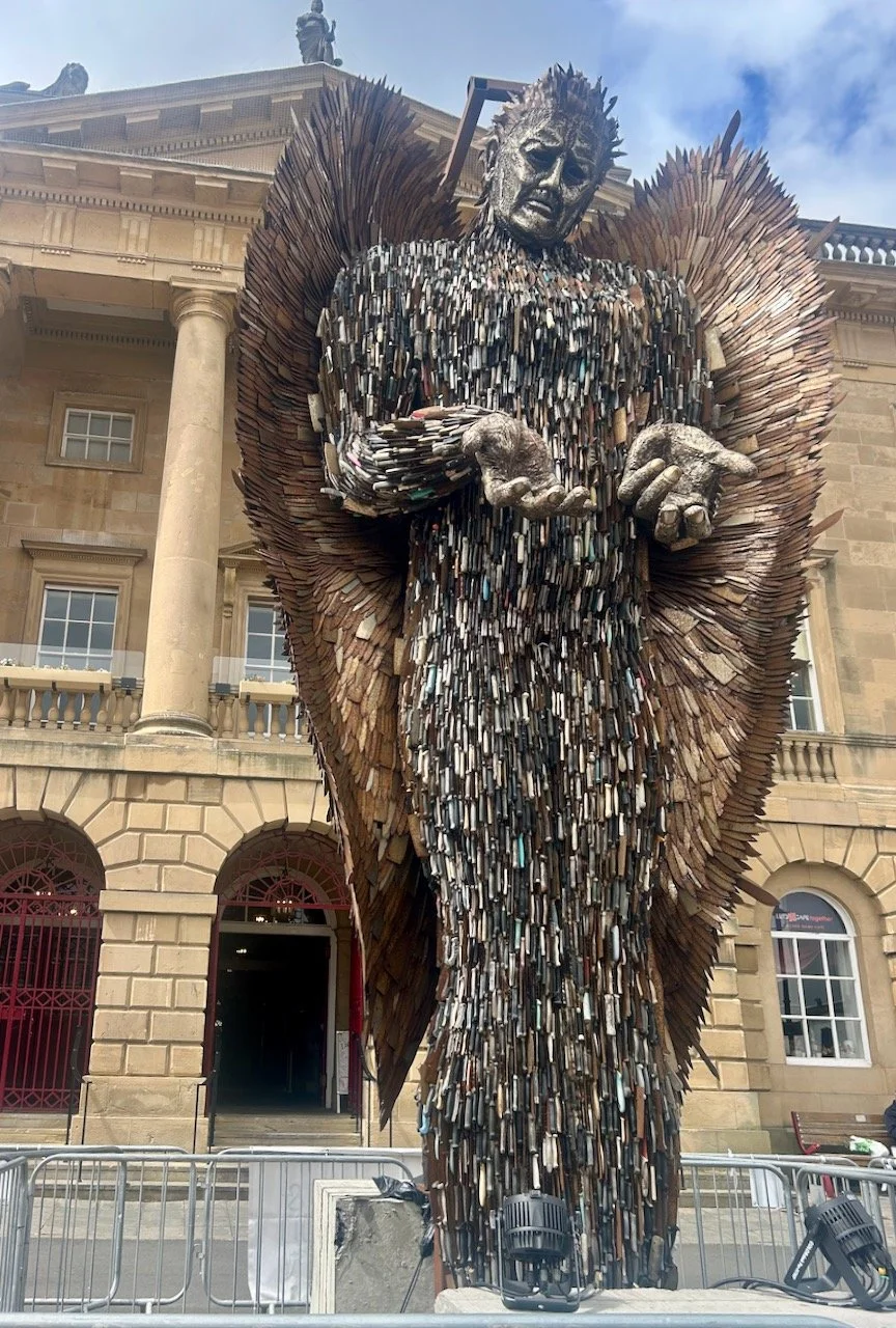 The Knife Angel in Newark's market square