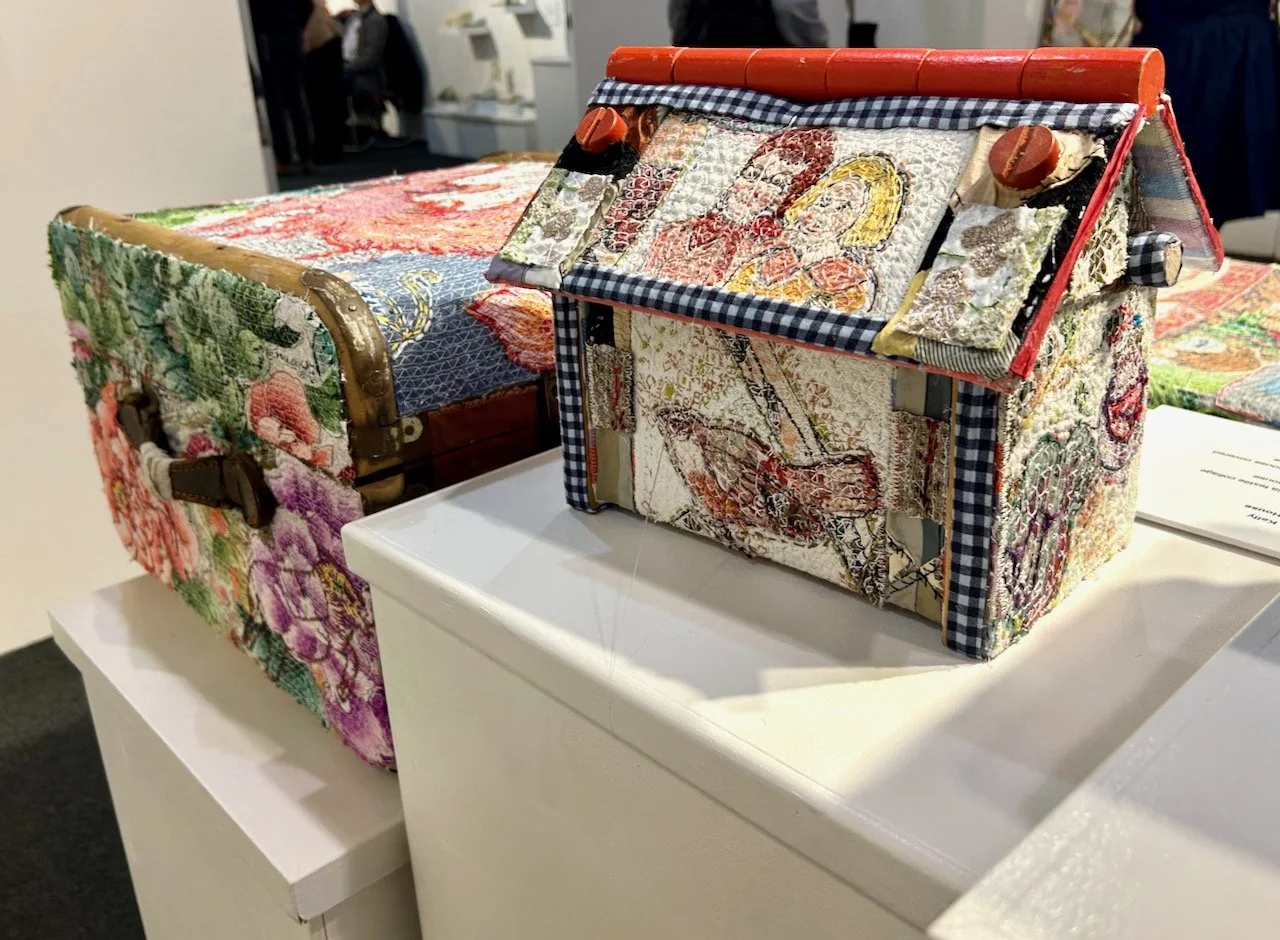SOME OF THE 'COVERED OBJECTS' BY, ANNE KELLY - KNIT & STITCH SHOW, HARROGATE 2025