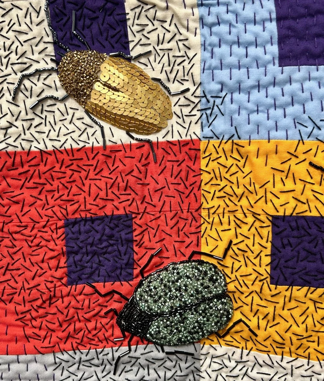 DETAIL ON IRENE’S PICNIC, ANJA GEBLER, FESTIVAL OF QUILTS 2025