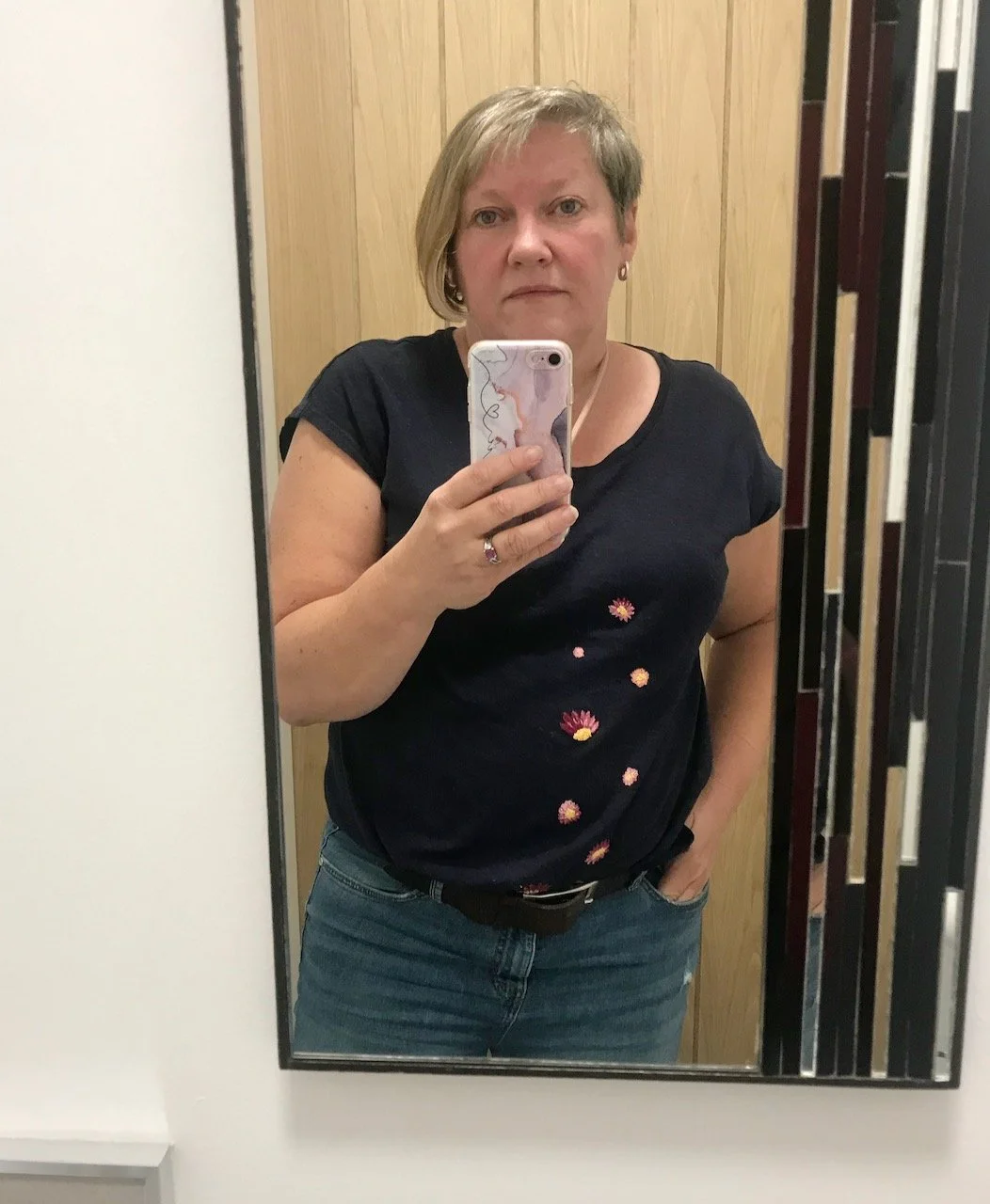 Me wearing the top- it was too hard to get a photo not wearing it - I've worn it out and no one asked if it was home made - result!